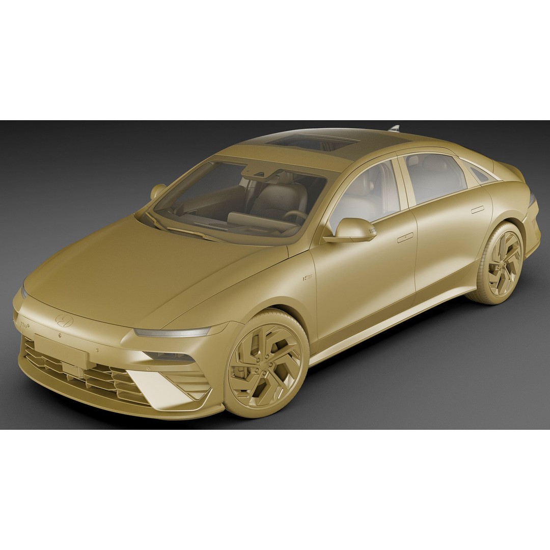 Hyundai Ioniq 6 N-Line 3D Model – Realistic Detailed Car Asset, FBX, OBJ, Blender - View 33