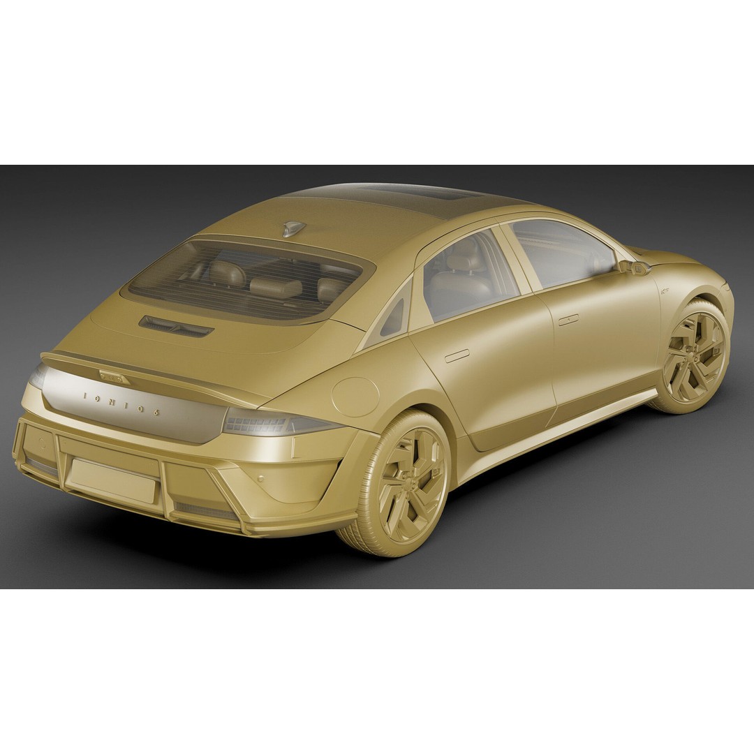 Hyundai Ioniq 6 N-Line 3D Model – Realistic Detailed Car Asset, FBX, OBJ, Blender - View 34