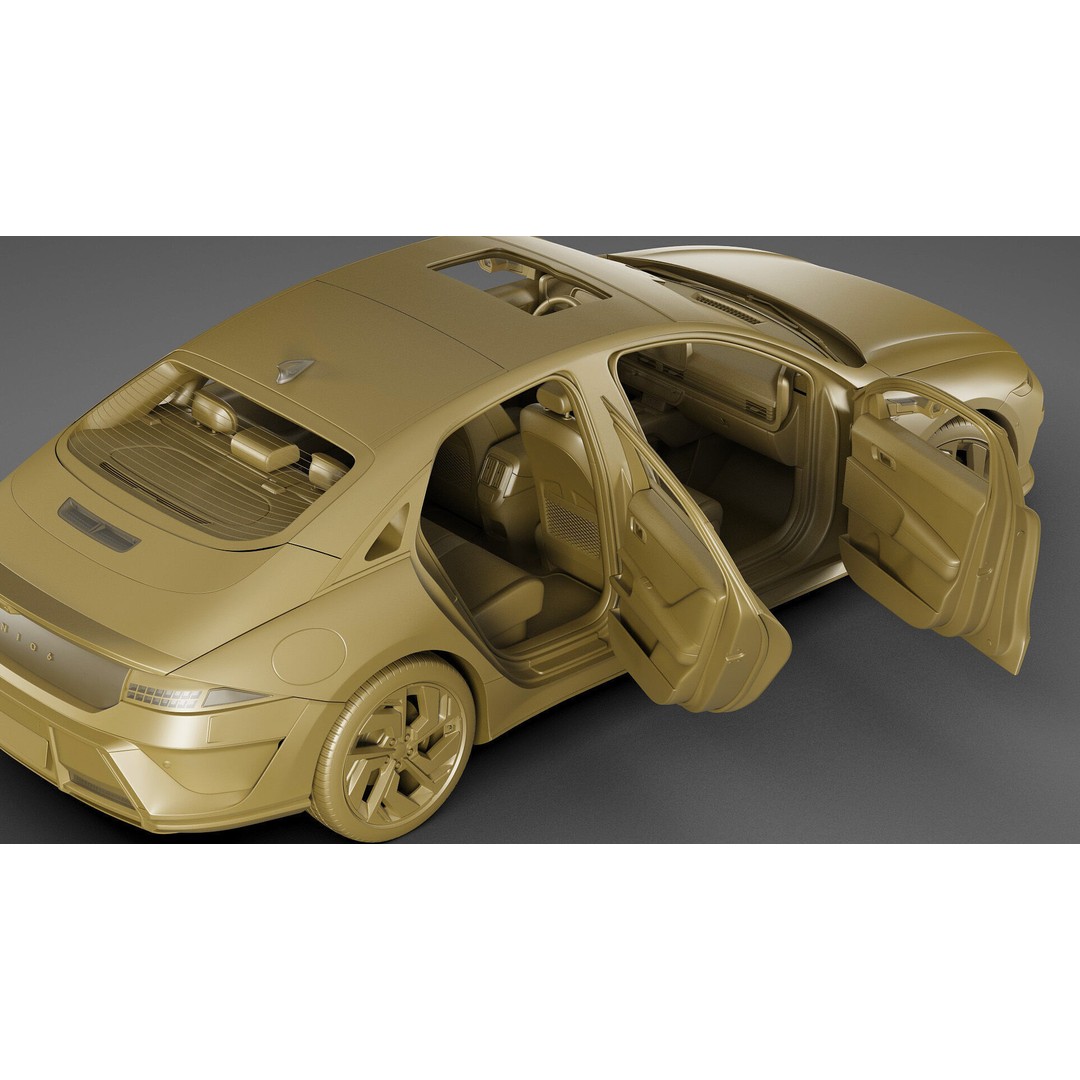 Hyundai Ioniq 6 N-Line 3D Model – Realistic Detailed Car Asset, FBX, OBJ, Blender - View 39