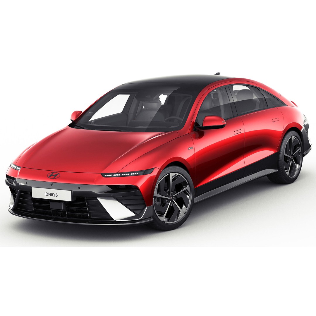 Hyundai Ioniq 6 N-Line 3D Model – Realistic Detailed Car Asset, FBX, OBJ, Blender - View 4
