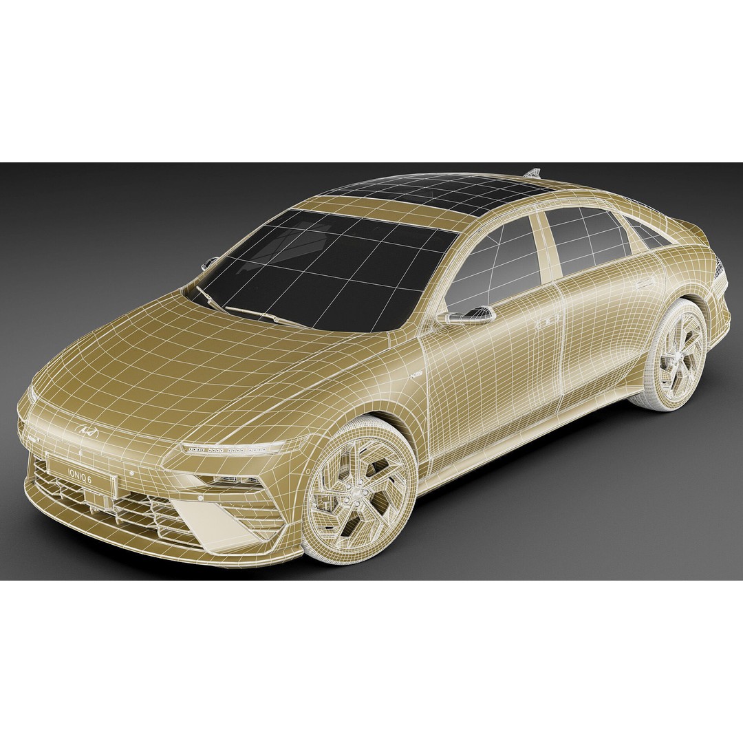 Hyundai Ioniq 6 N-Line 3D Model – Realistic Detailed Car Asset, FBX, OBJ, Blender - View 40