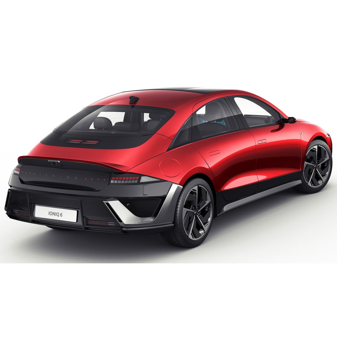 Hyundai Ioniq 6 N-Line 3D Model – Realistic Detailed Car Asset, FBX, OBJ, Blender - View 6