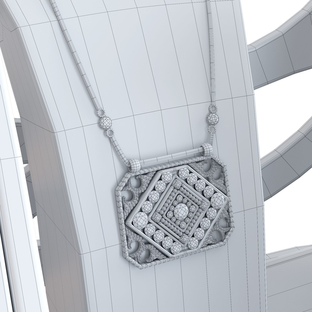 Stylish Jewelry Showcase 3D Model – High Poly Decoration Asset, FBX, OBJ
