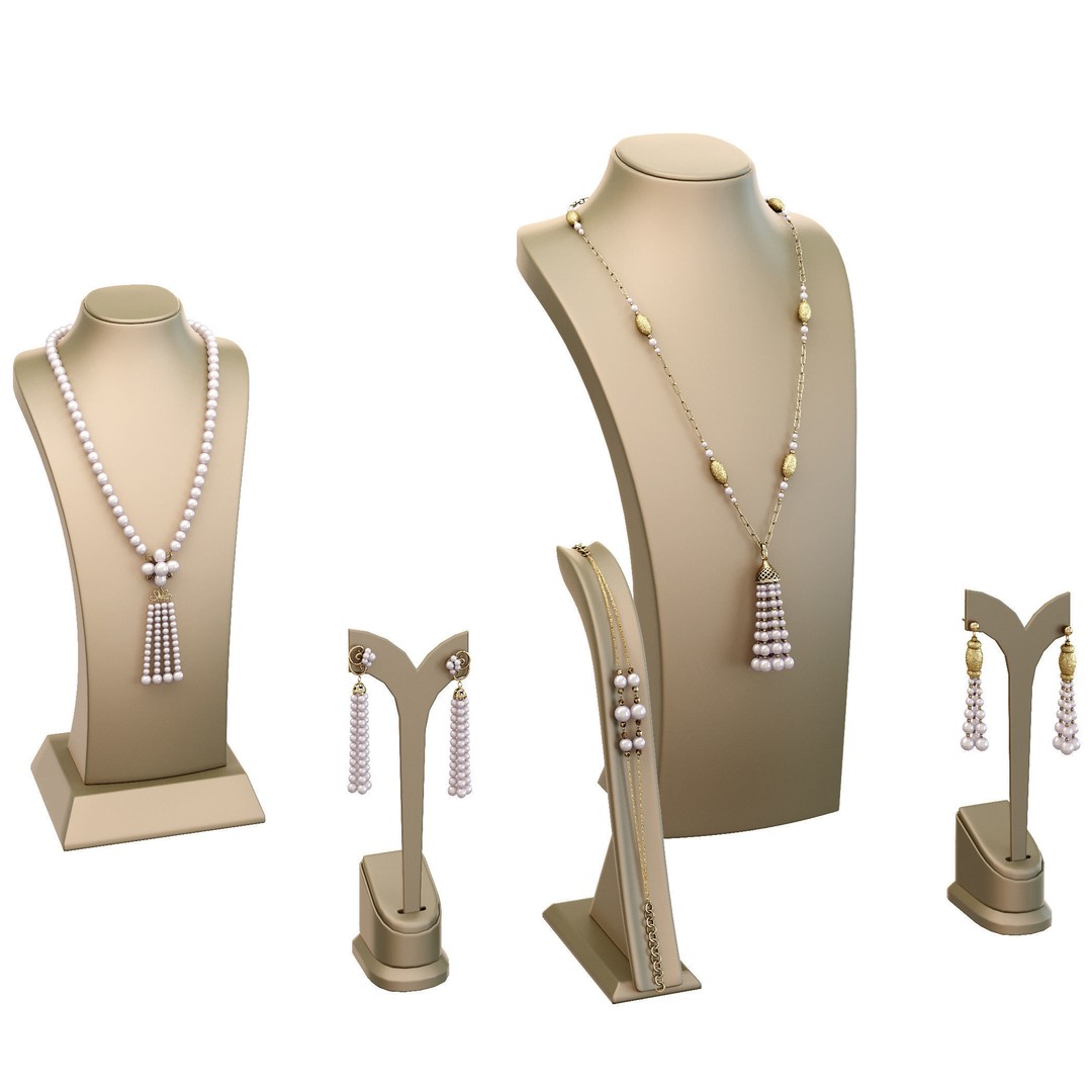 Stylish Jewelry Showcase 3D Model – High Poly Decoration Asset, FBX, OBJ - View 12