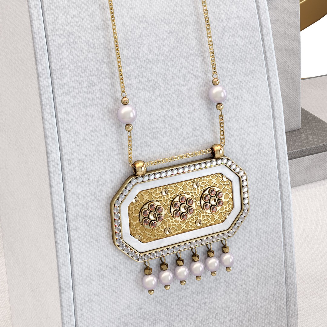 Stylish Jewelry Showcase 3D Model – High Poly Decoration Asset, FBX, OBJ - View 14