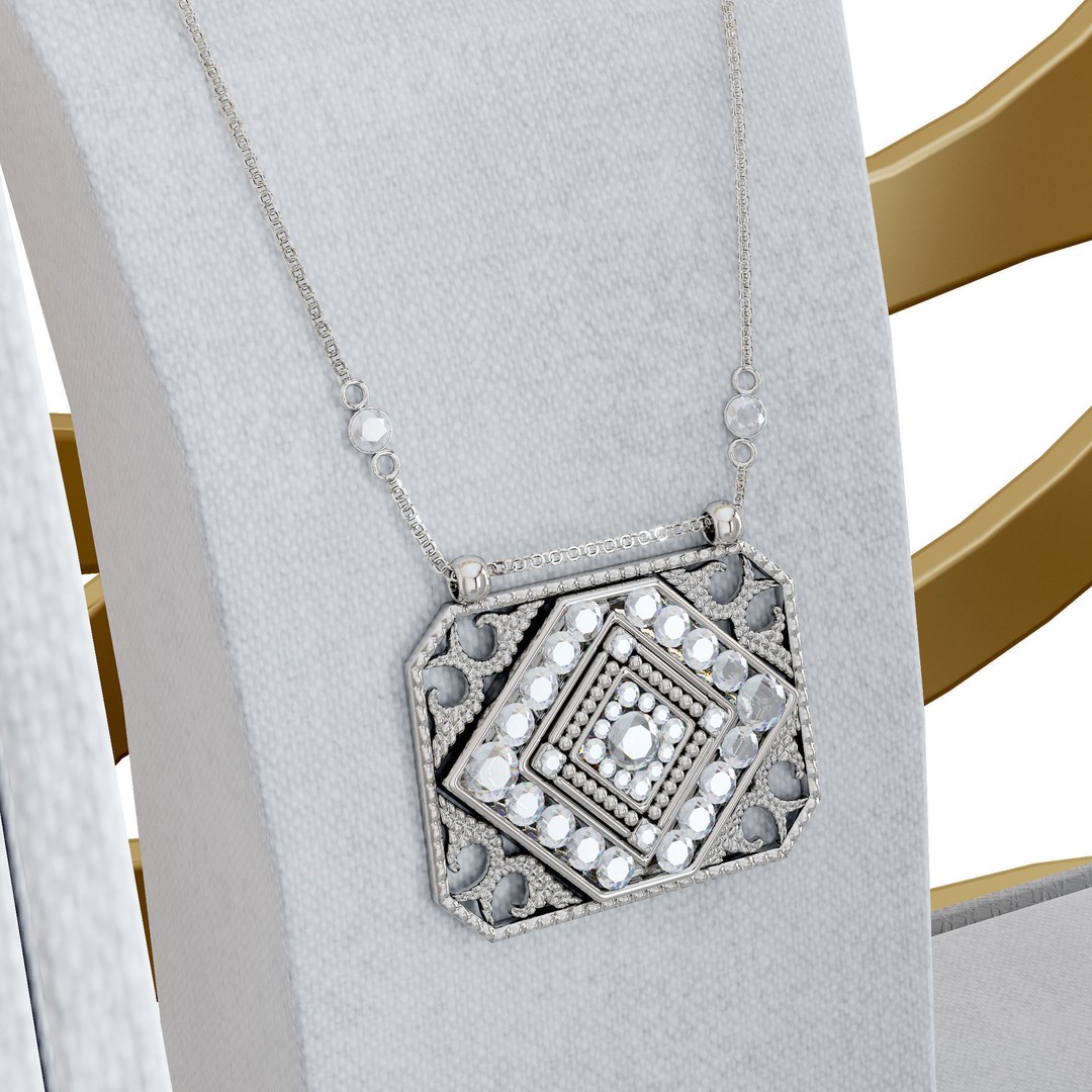 Stylish Jewelry Showcase 3D Model – High Poly Decoration Asset, FBX, OBJ - View 16