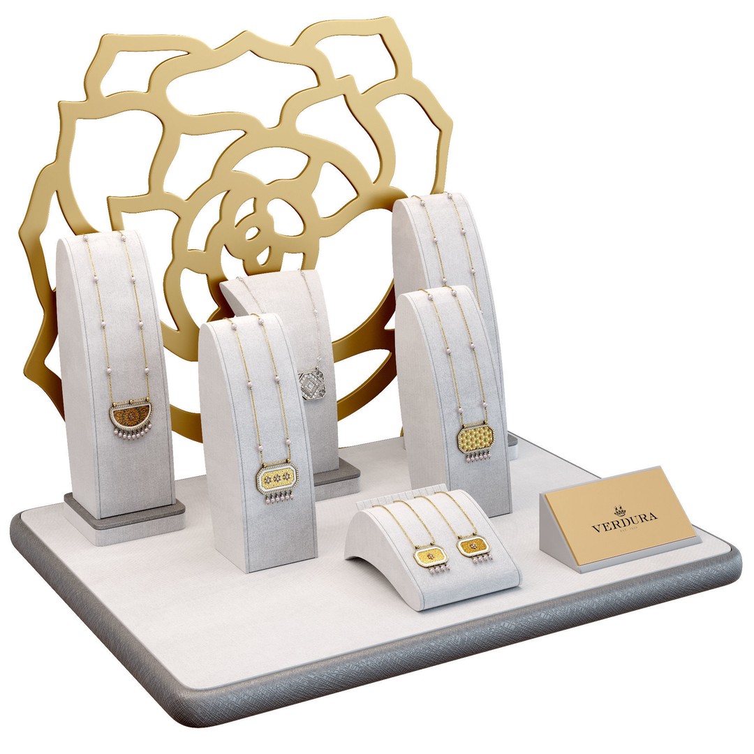 Stylish Jewelry Showcase 3D Model – High Poly Decoration Asset, FBX, OBJ - View 6