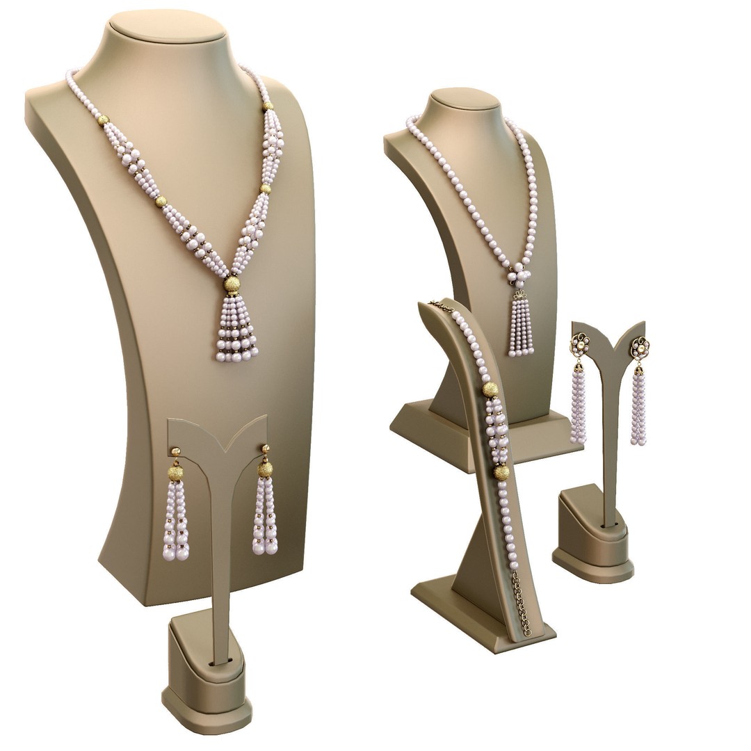 Stylish Jewelry Showcase 3D Model – High Poly Decoration Asset, FBX, OBJ - View 8