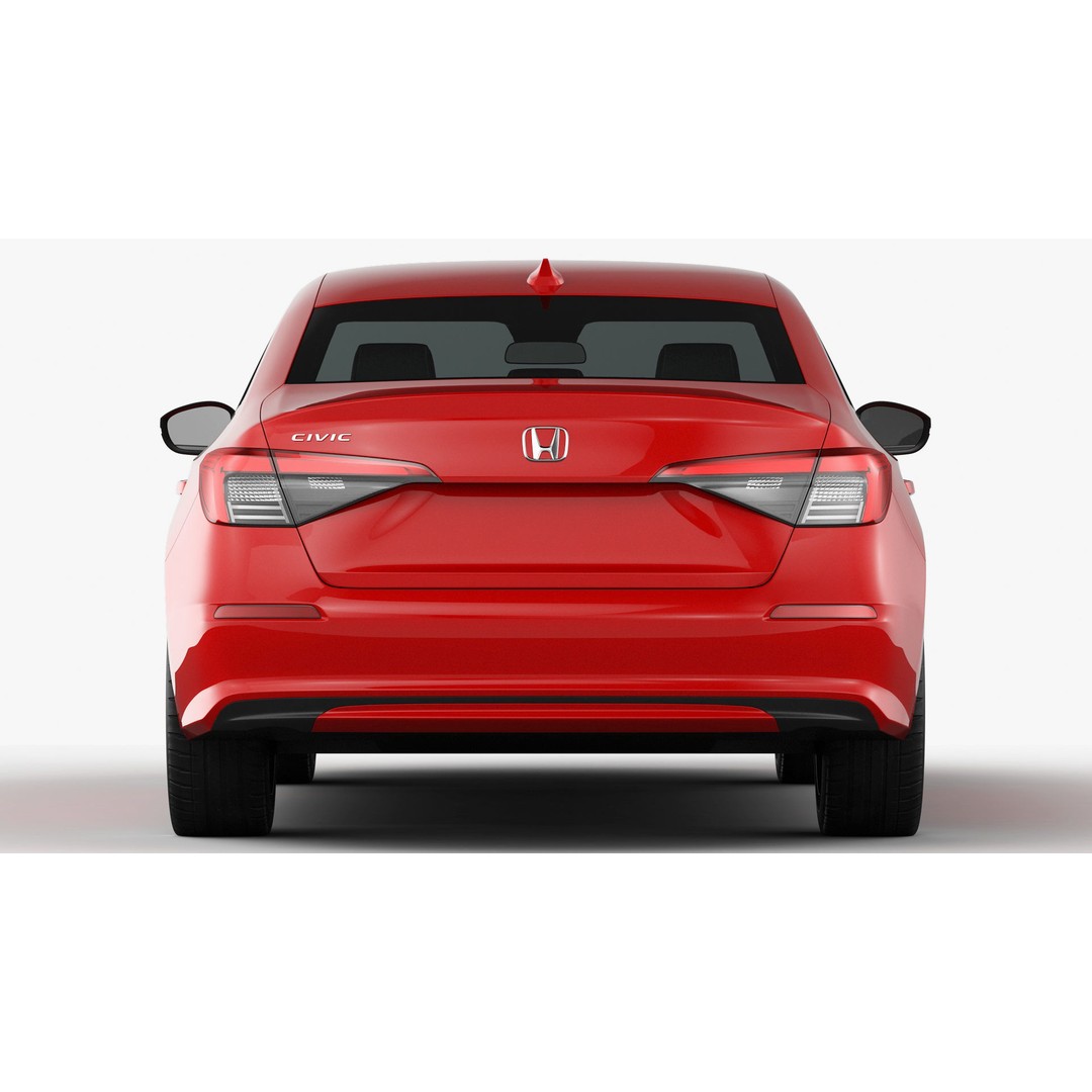Honda Civic Sedan 2022 3D Model – High Poly Game Asset, FBX, OBJ - View 11