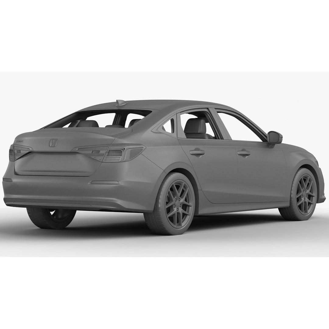 Honda Civic Sedan 2022 3D Model – High Poly Game Asset, FBX, OBJ - View 19