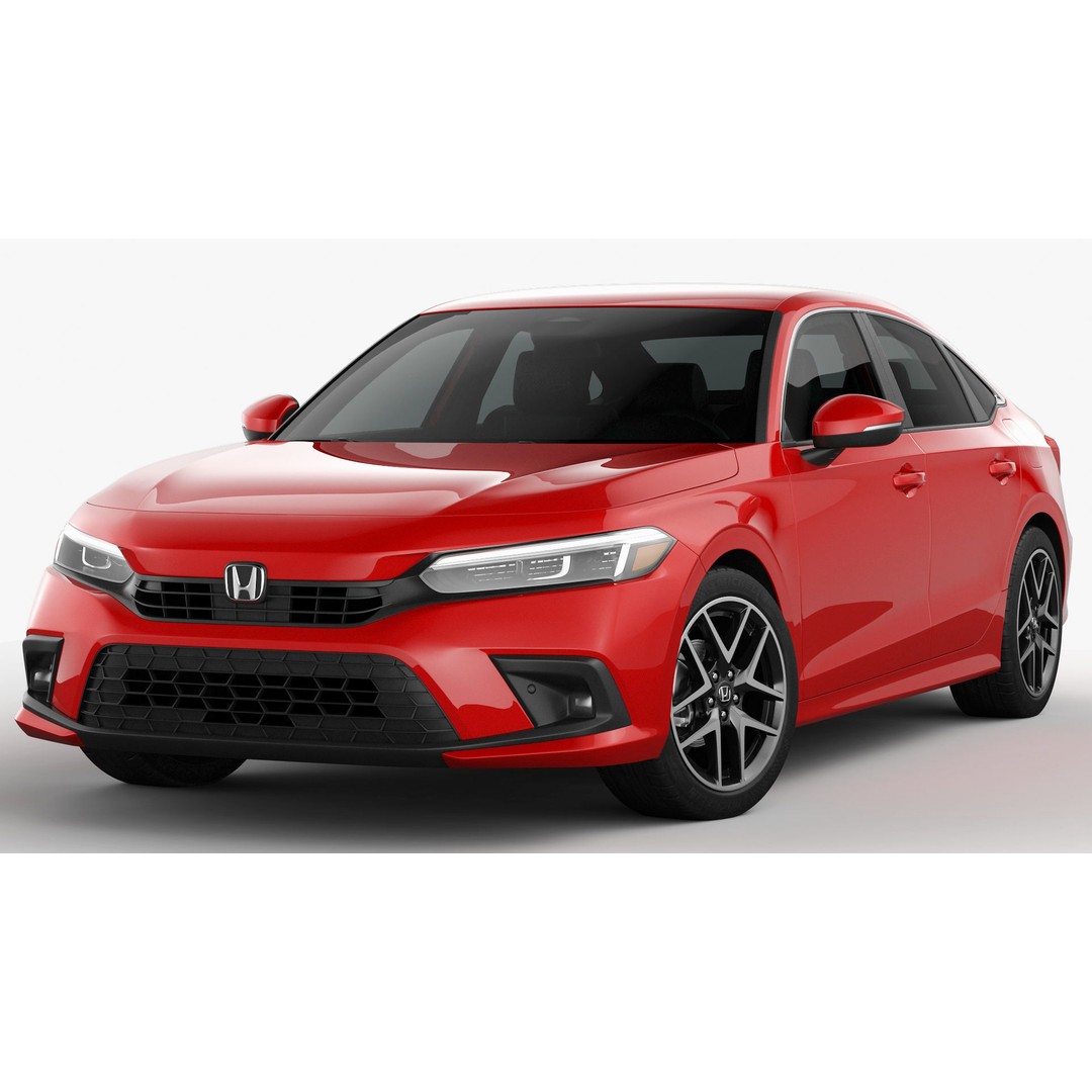 Honda Civic Sedan 2022 3D Model – High Poly Game Asset, FBX, OBJ - View 4
