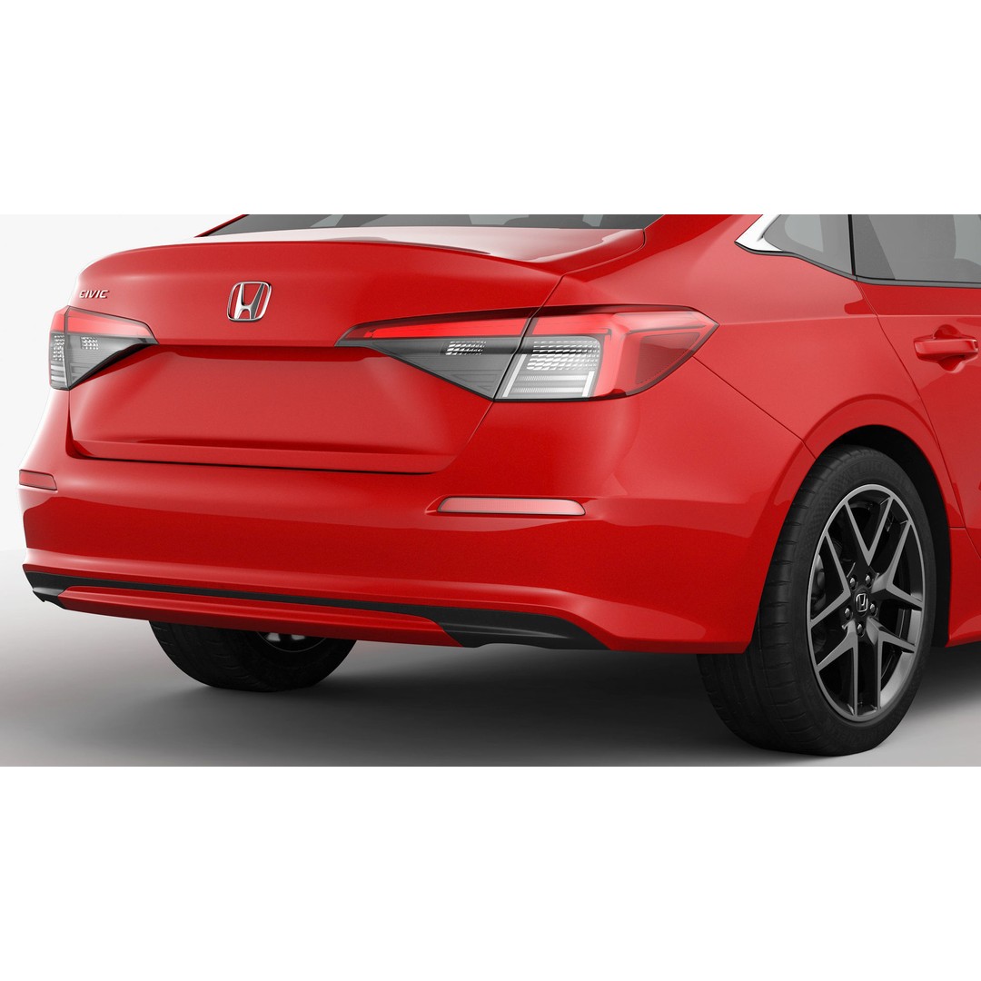 Honda Civic Sedan 2022 3D Model – High Poly Game Asset, FBX, OBJ - View 6