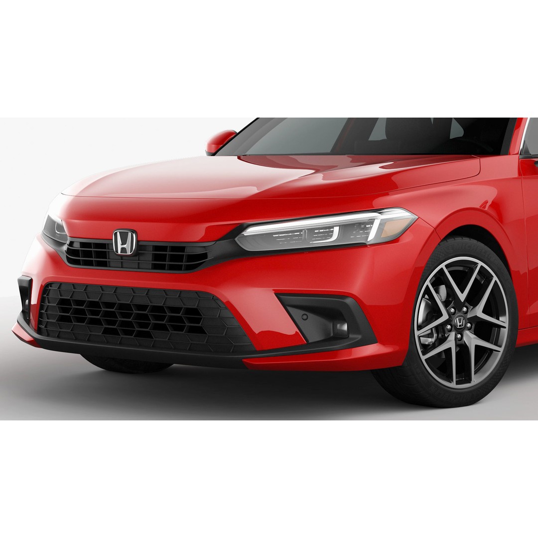 Honda Civic Sedan 2022 3D Model – High Poly Game Asset, FBX, OBJ - View 7