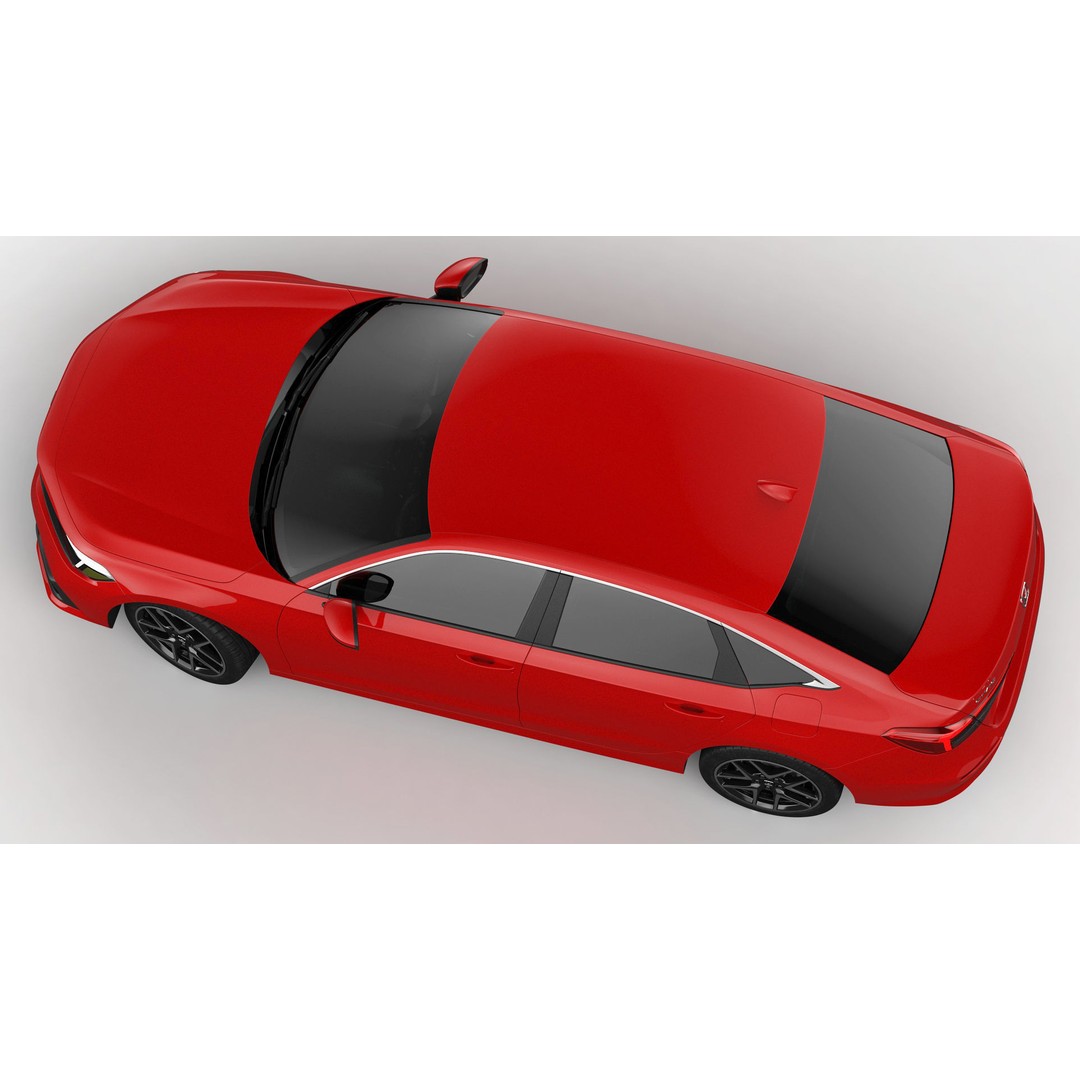 Honda Civic Sedan 2022 3D Model – High Poly Game Asset, FBX, OBJ - View 9