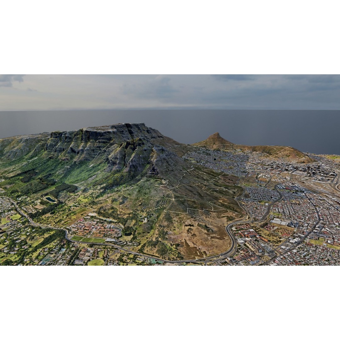 Cape Town Landscape 3D Model – Realistic Terrain, OBJ & Blender Formats - View 10