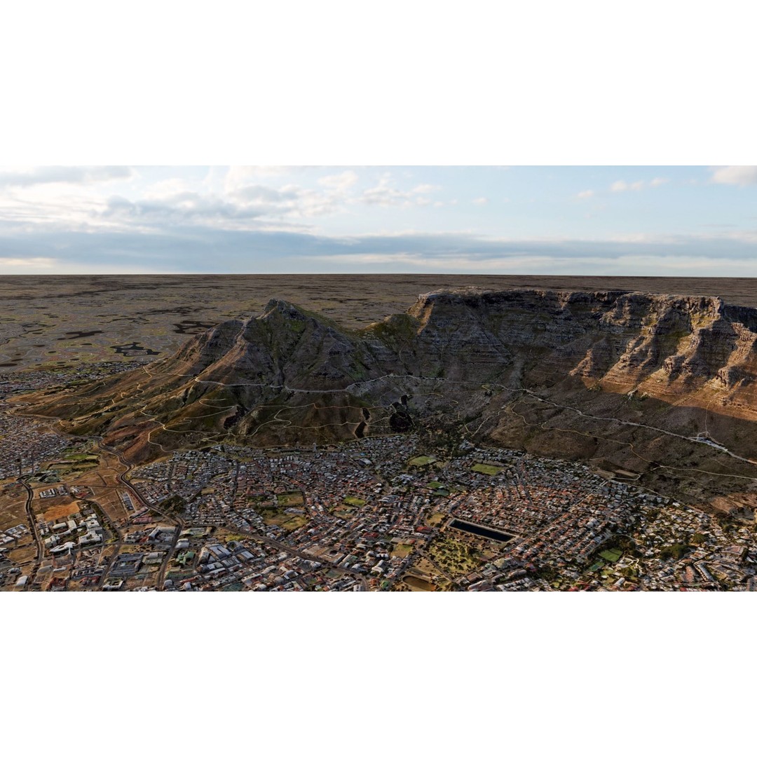 Cape Town Landscape 3D Model – Realistic Terrain, OBJ & Blender Formats - View 11