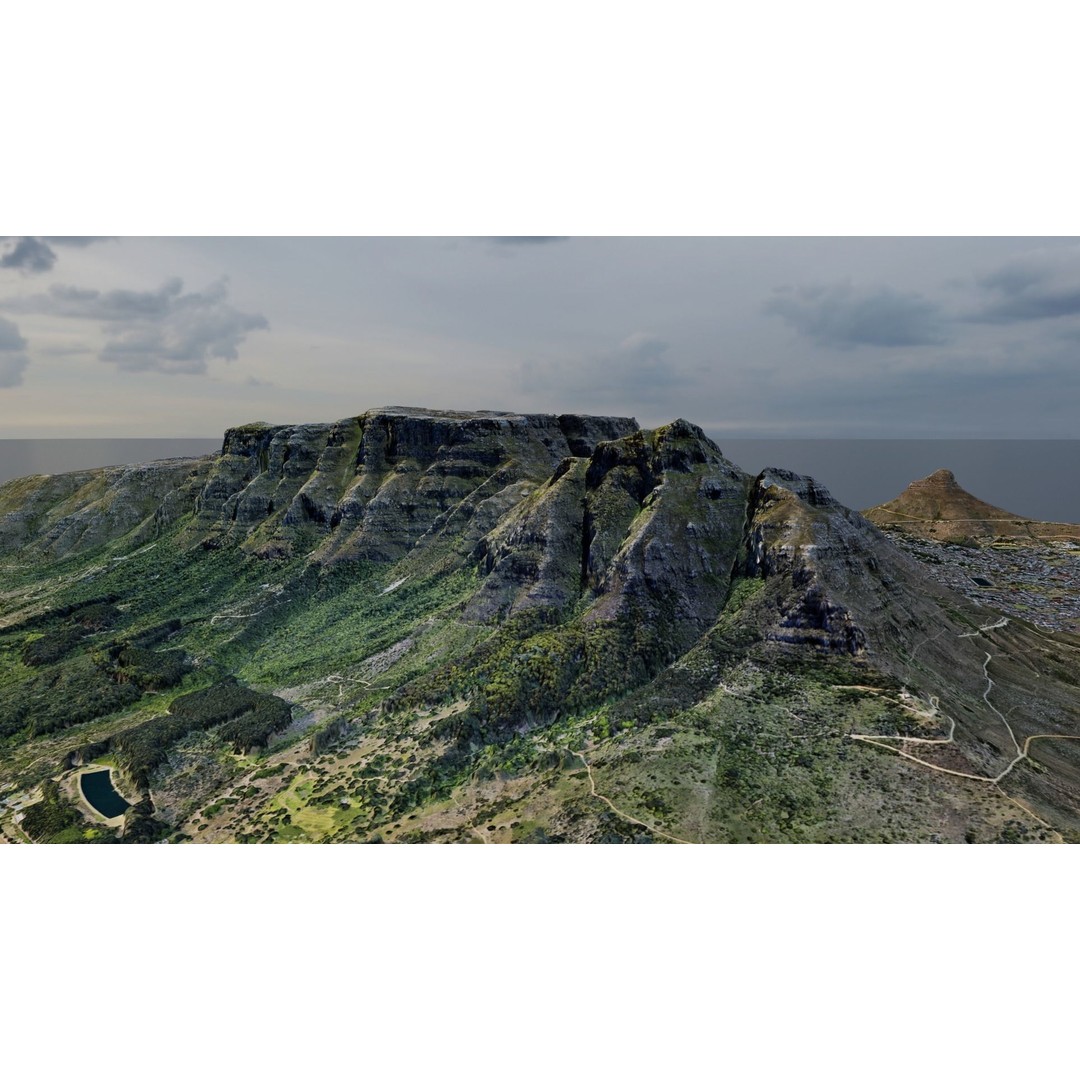 Cape Town Landscape 3D Model – Realistic Terrain, OBJ & Blender Formats - View 12