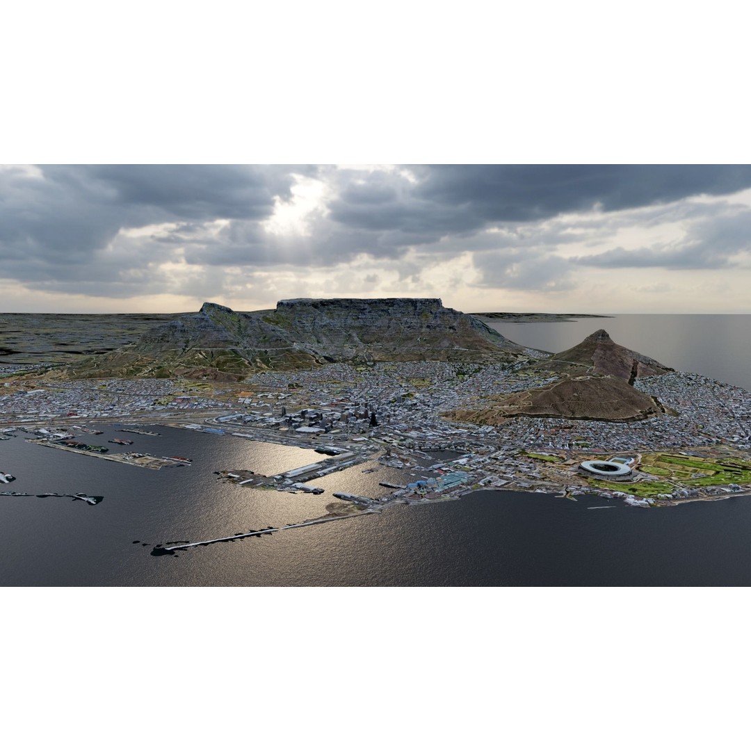 Cape Town Landscape 3D Model – Realistic Terrain, OBJ & Blender Formats - View 15