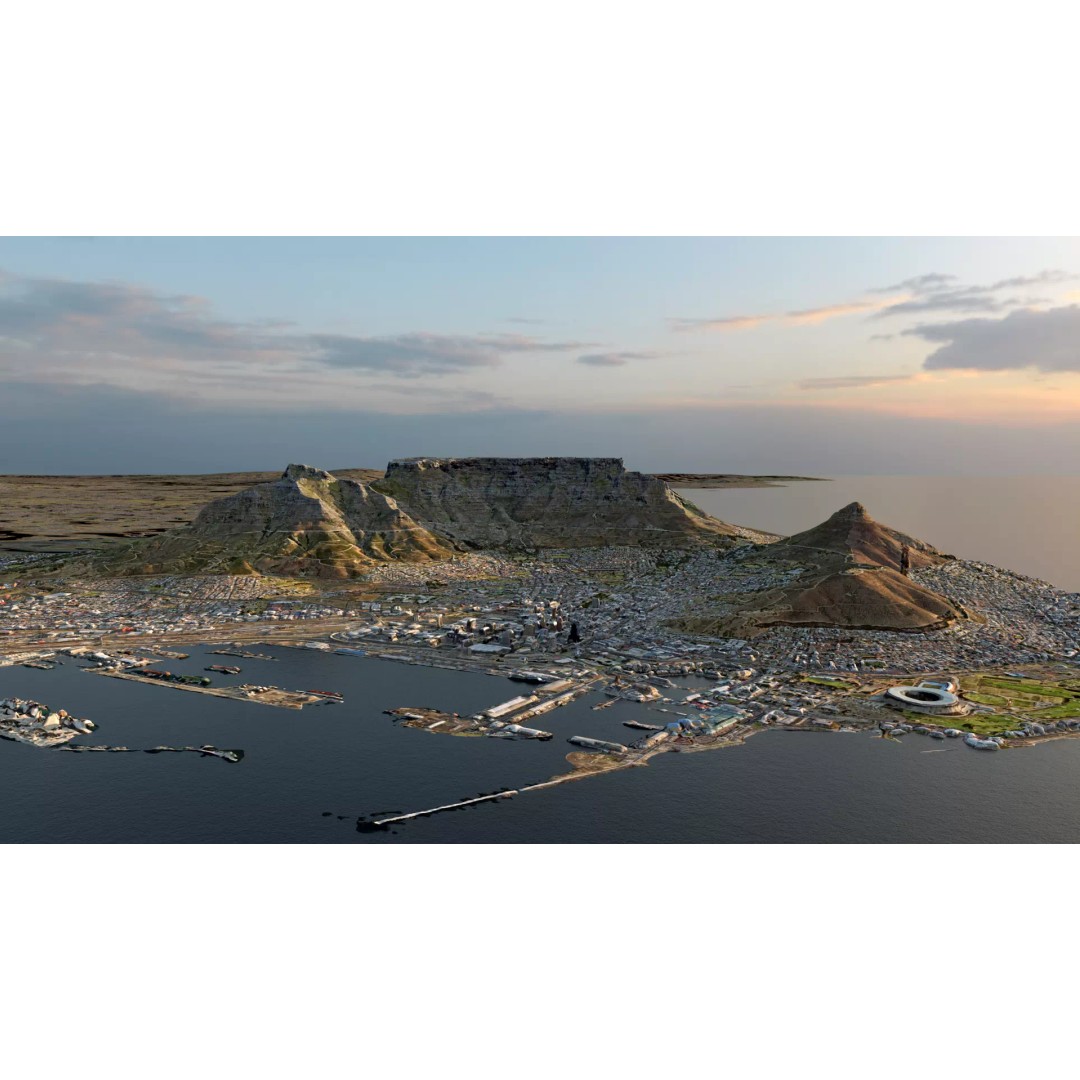 Cape Town Landscape 3D Model – Realistic Terrain, OBJ & Blender Formats - View 2