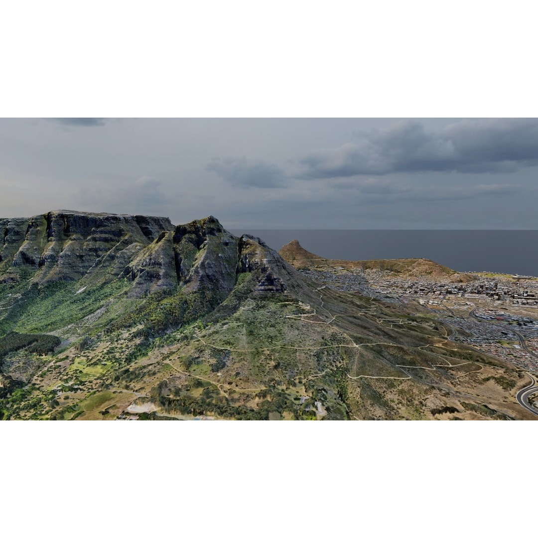 Cape Town Landscape 3D Model – Realistic Terrain, OBJ & Blender Formats - View 20