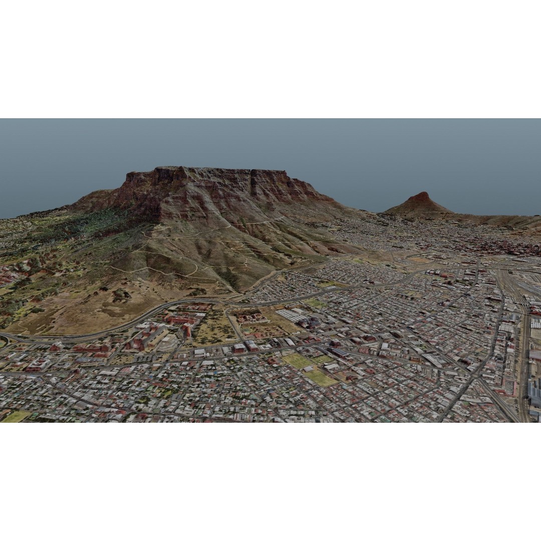 Cape Town Landscape 3D Model – Realistic Terrain, OBJ & Blender Formats - View 25