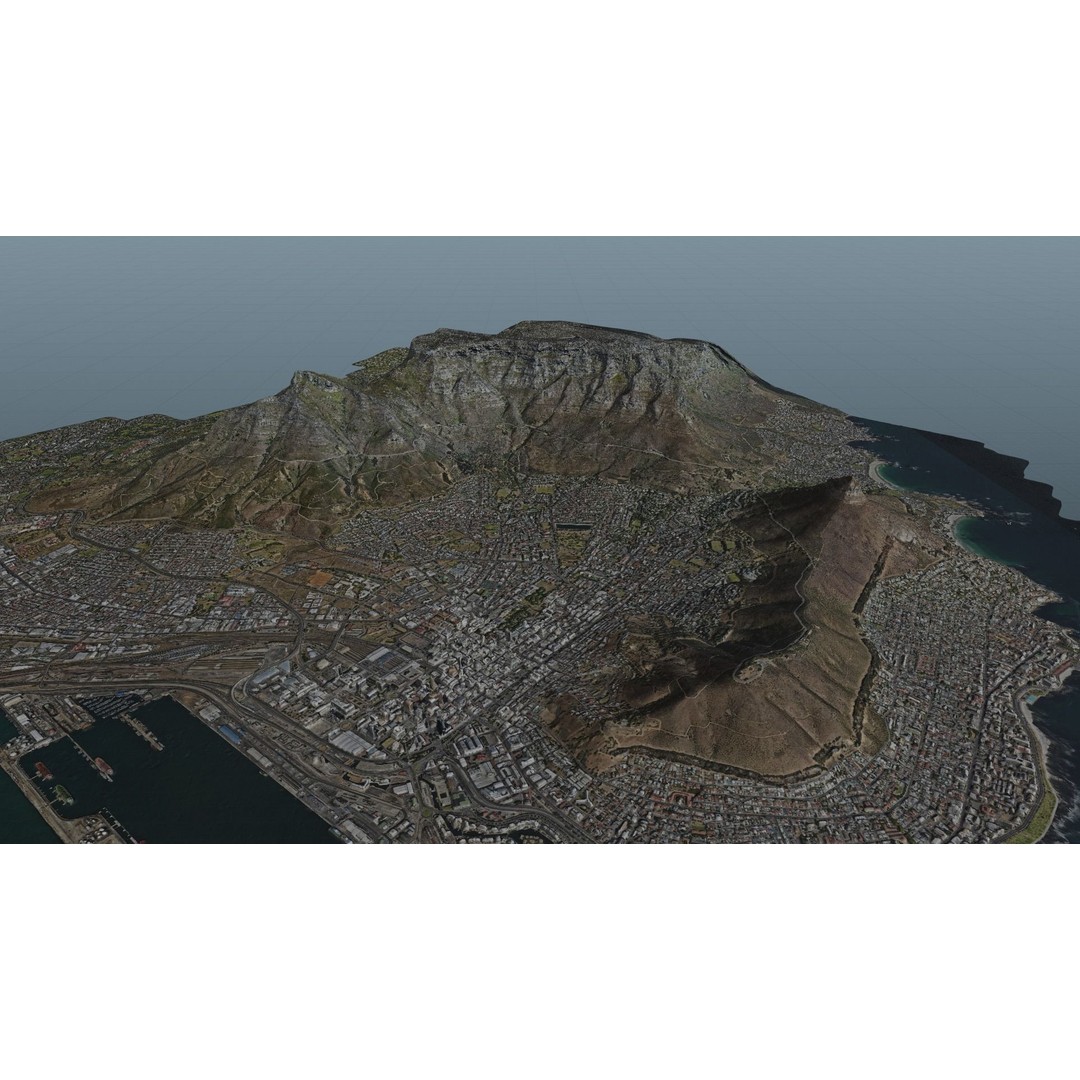 Cape Town Landscape 3D Model – Realistic Terrain, OBJ & Blender Formats - View 26