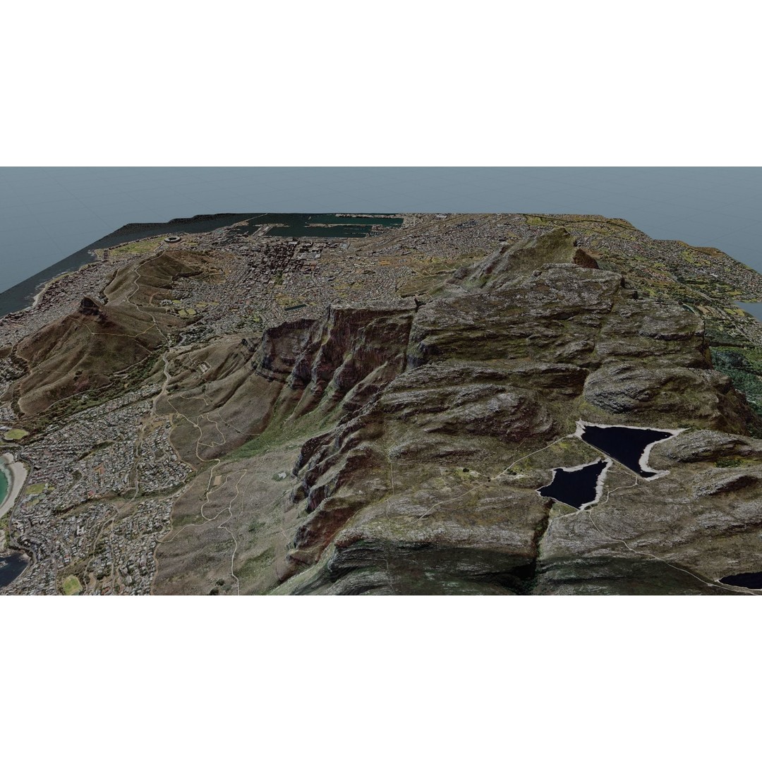 Cape Town Landscape 3D Model – Realistic Terrain, OBJ & Blender Formats - View 27