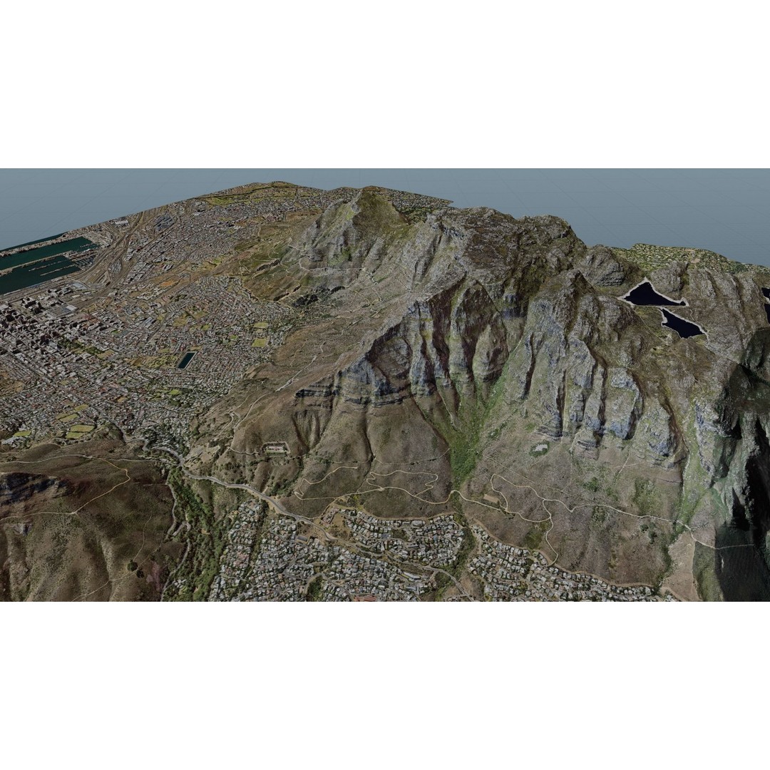 Cape Town Landscape 3D Model – Realistic Terrain, OBJ & Blender Formats - View 28