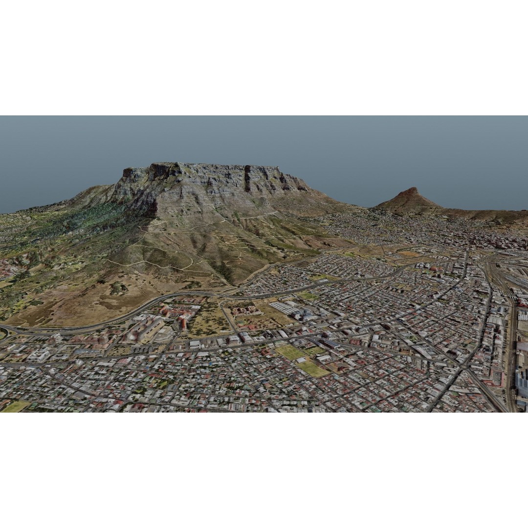 Cape Town Landscape 3D Model – Realistic Terrain, OBJ & Blender Formats - View 32