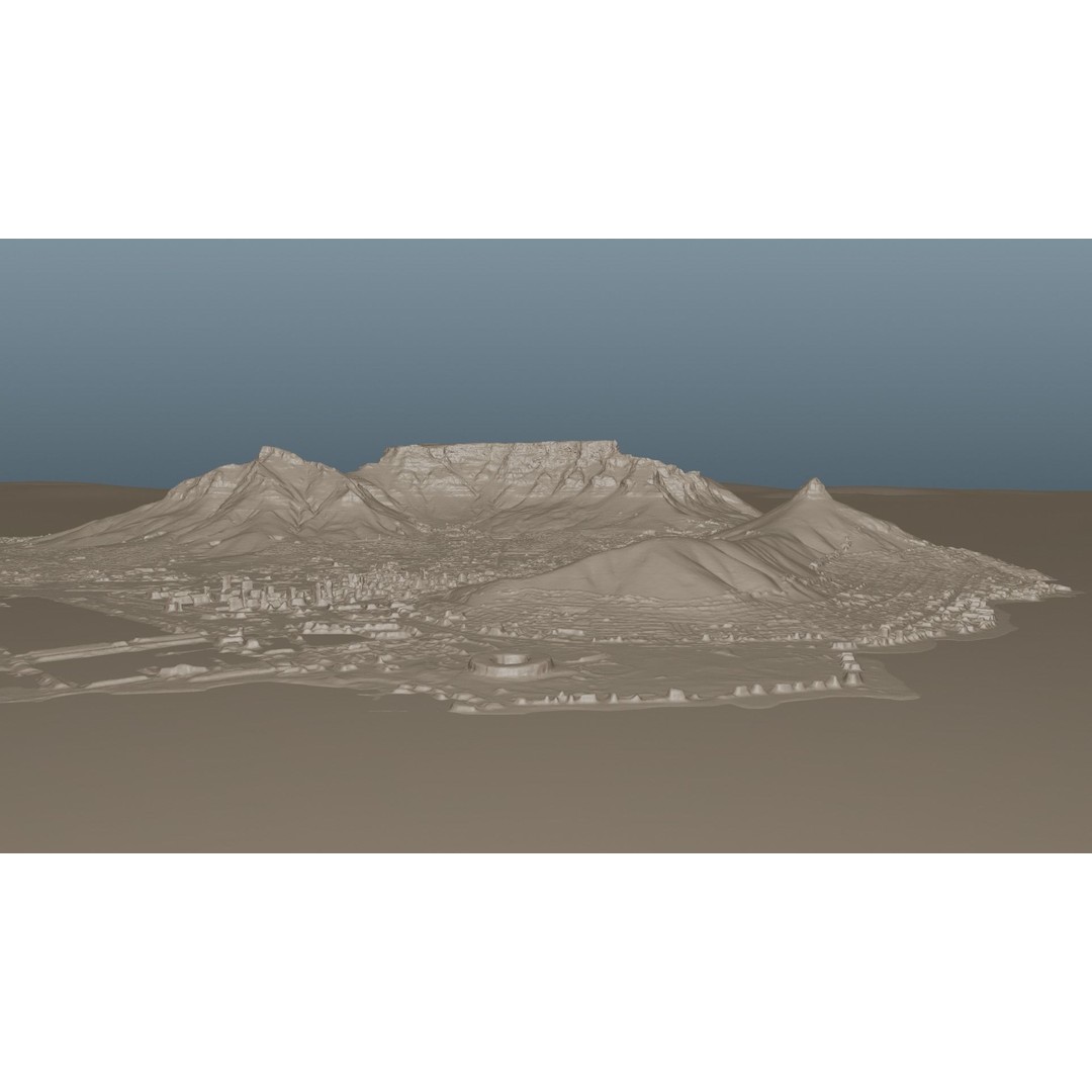 Cape Town Landscape 3D Model – Realistic Terrain, OBJ & Blender Formats - View 39