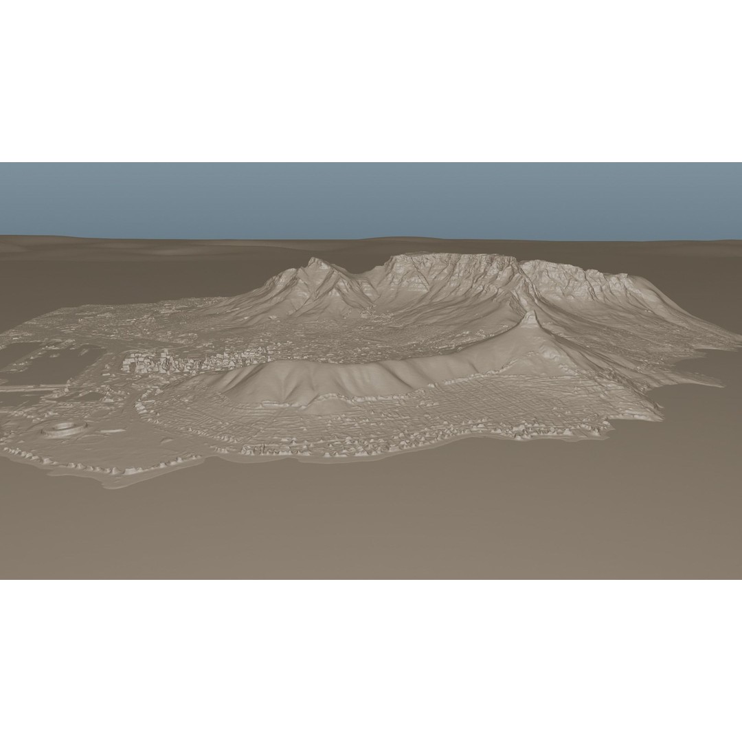 Cape Town Landscape 3D Model – Realistic Terrain, OBJ & Blender Formats - View 45