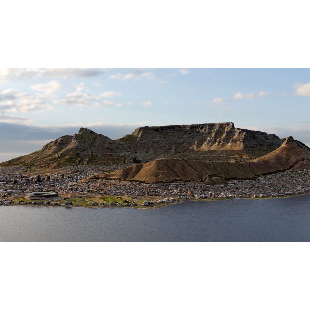 Cape Town Landscape 3D Model – Realistic Terrain, OBJ & Blender Formats - View 5