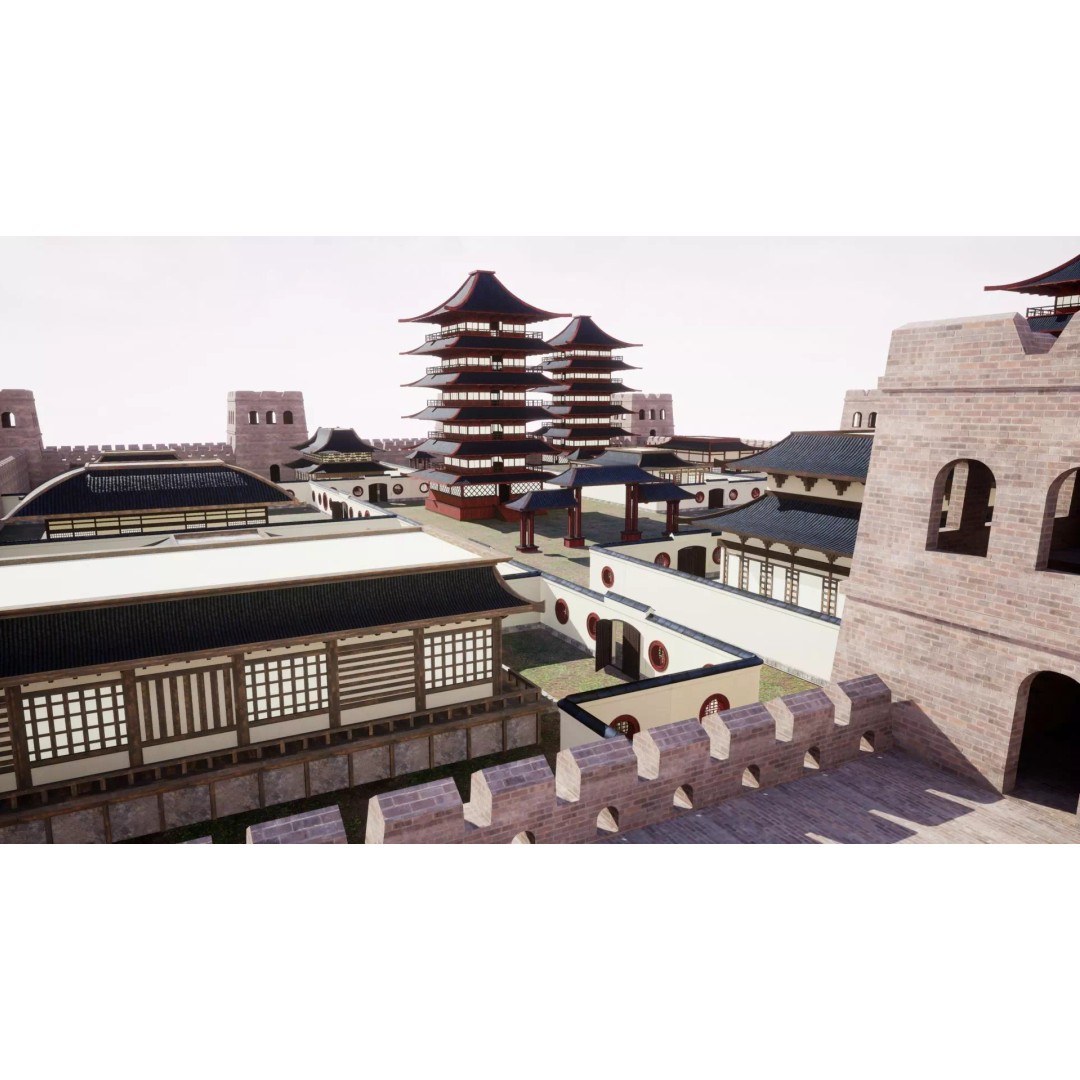 Feudal Asian House Pack 3D Model – Low Poly Historic Structures, FBX - View 2