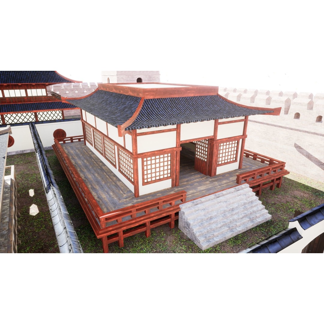 Feudal Asian House Pack 3D Model – Low Poly Historic Structures, FBX - View 8
