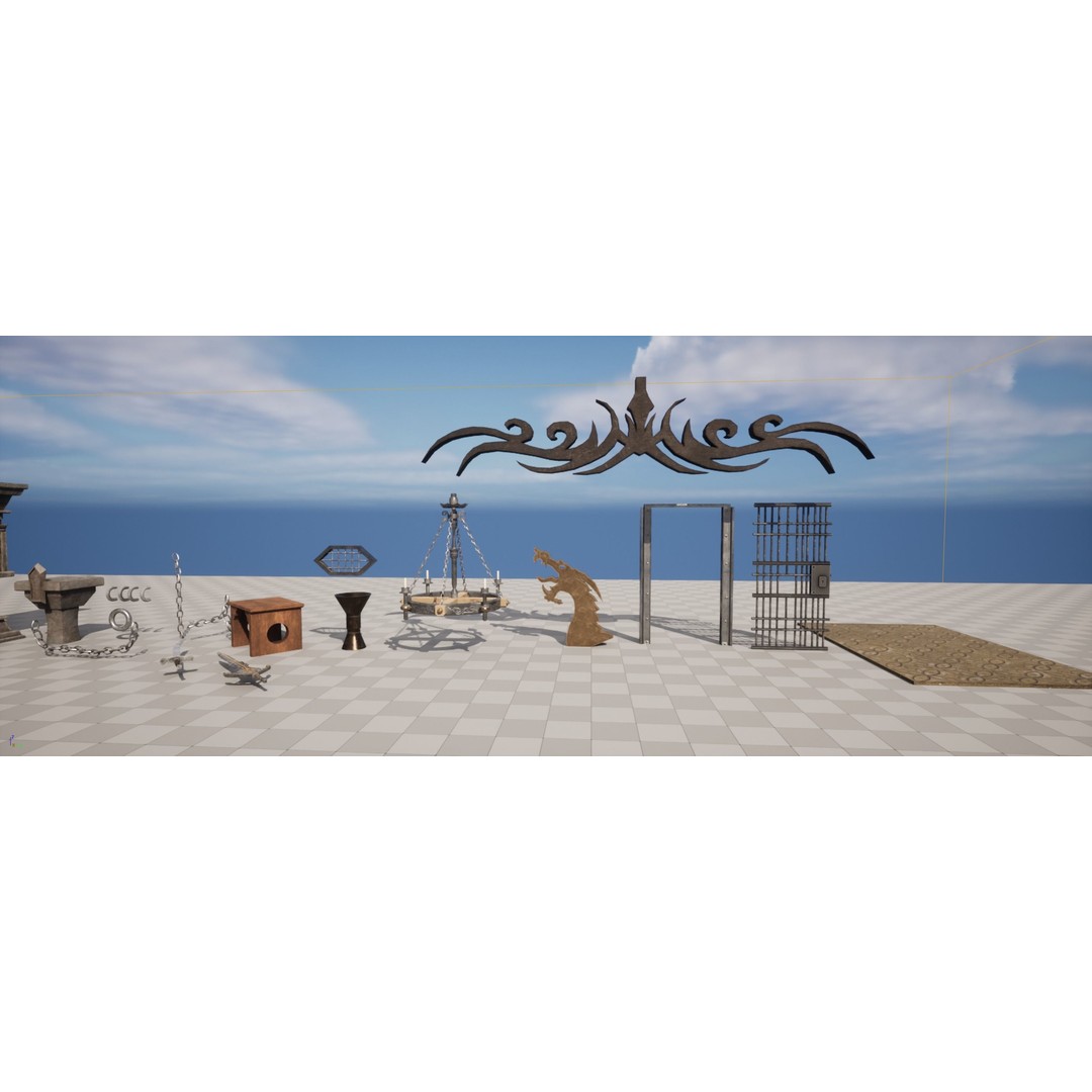 HellCage Environment 3D Model – Low Poly Dungeon Asset, PBR, FBX - View 6