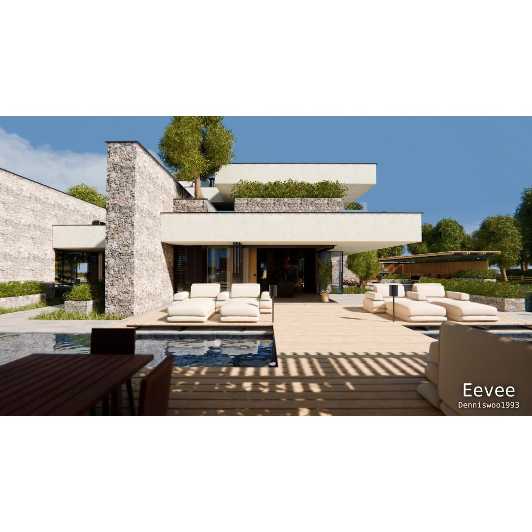 Modern Modular House 3D Model – Luxury Mansion for Blender - View 13