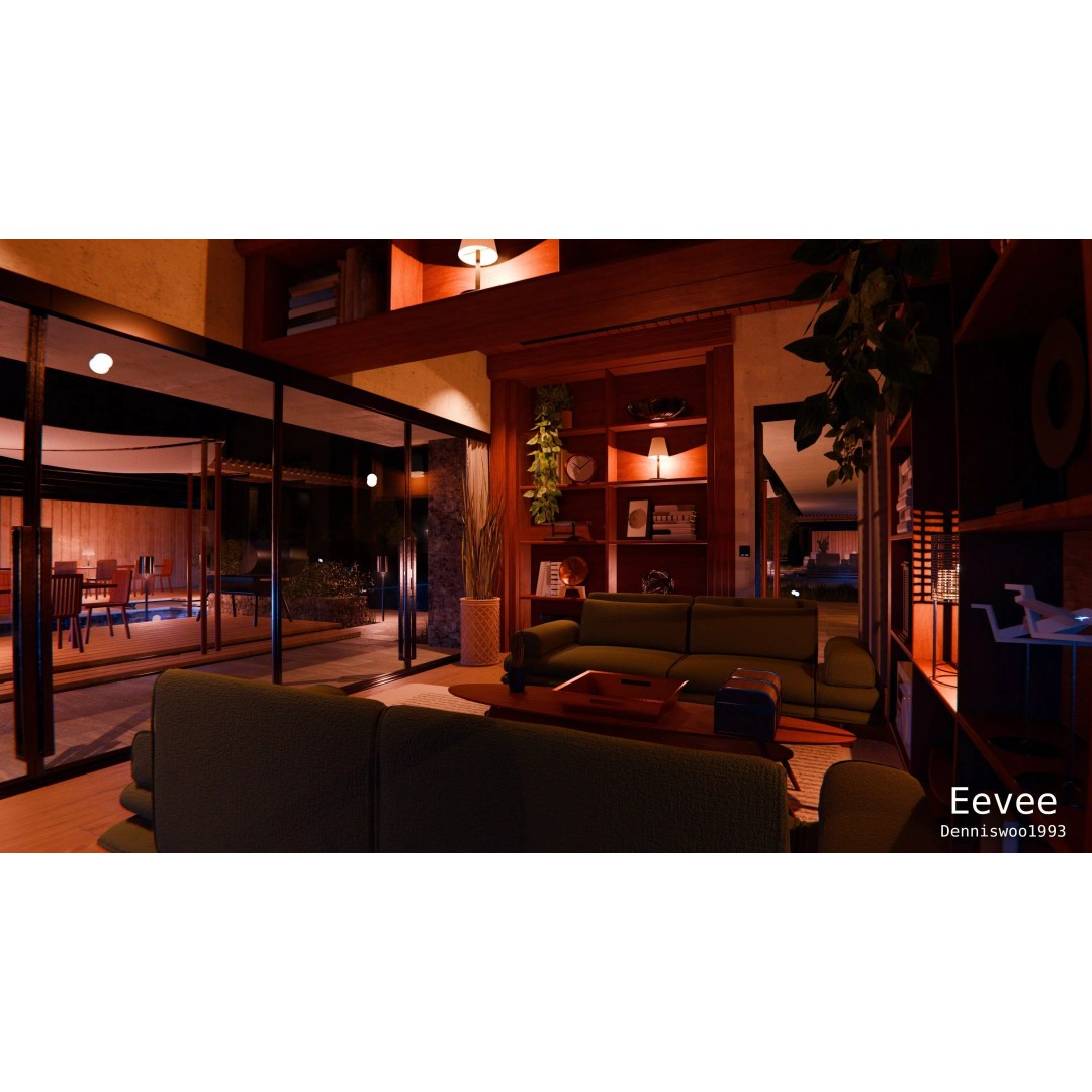 Modern Modular House 3D Model – Luxury Mansion for Blender - View 14