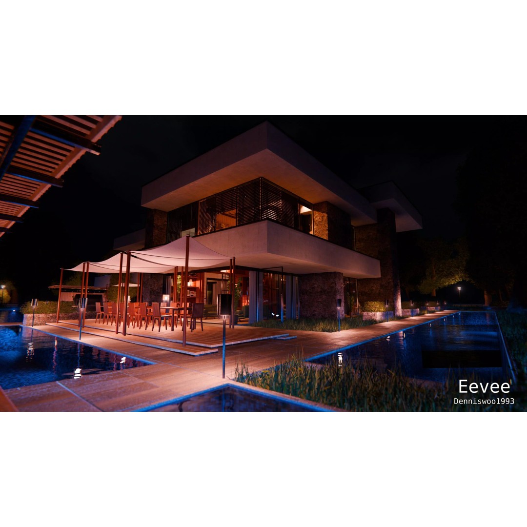 Modern Modular House 3D Model – Luxury Mansion for Blender - View 32