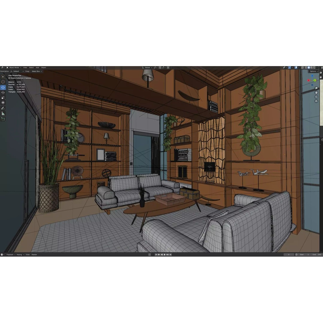 Modern Modular House 3D Model – Luxury Mansion for Blender - View 33