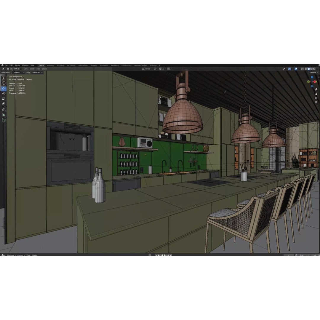 Modern Modular House 3D Model – Luxury Mansion for Blender - View 34