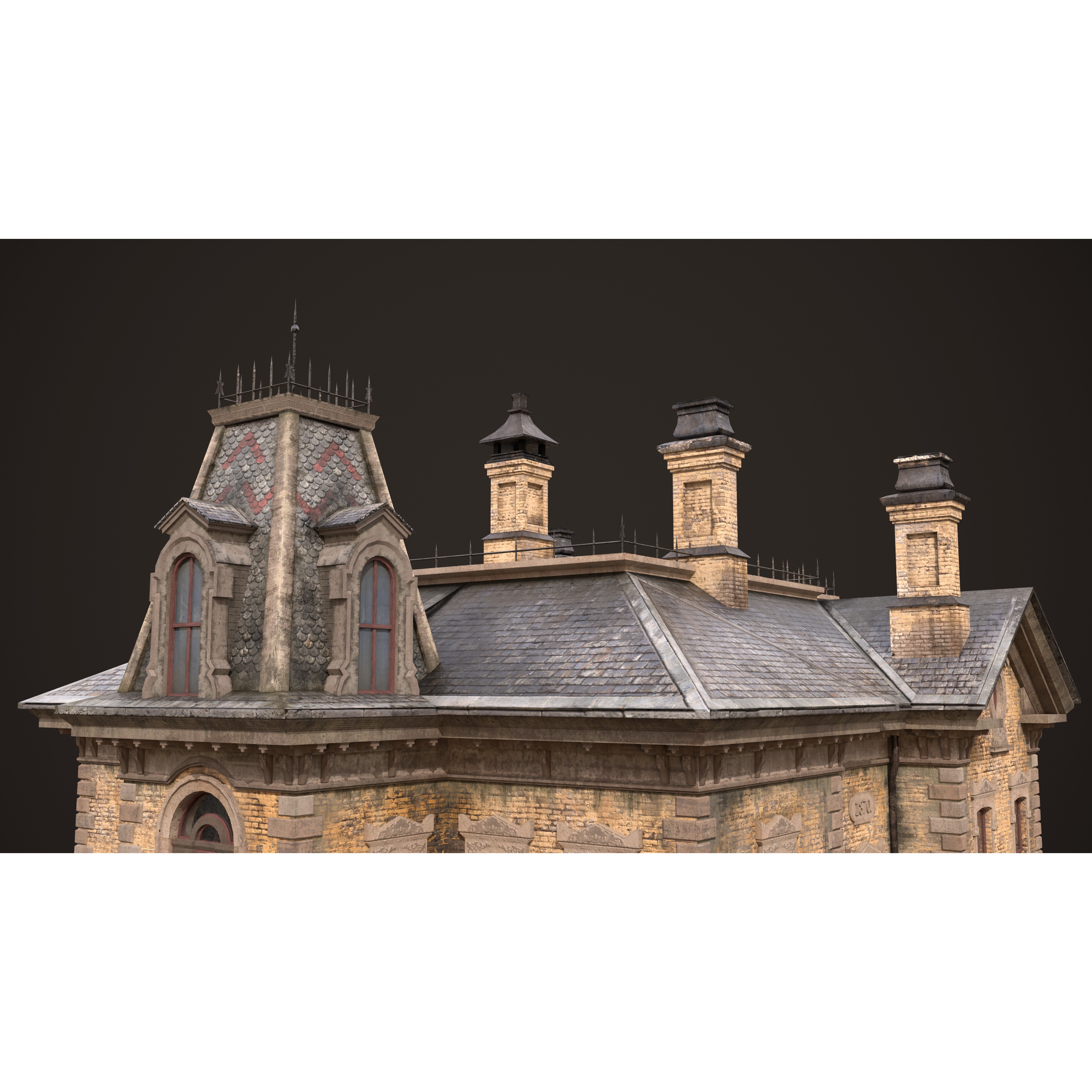 Abandoned Victorian House - Low-Poly Game-Ready 3D Model - View 11