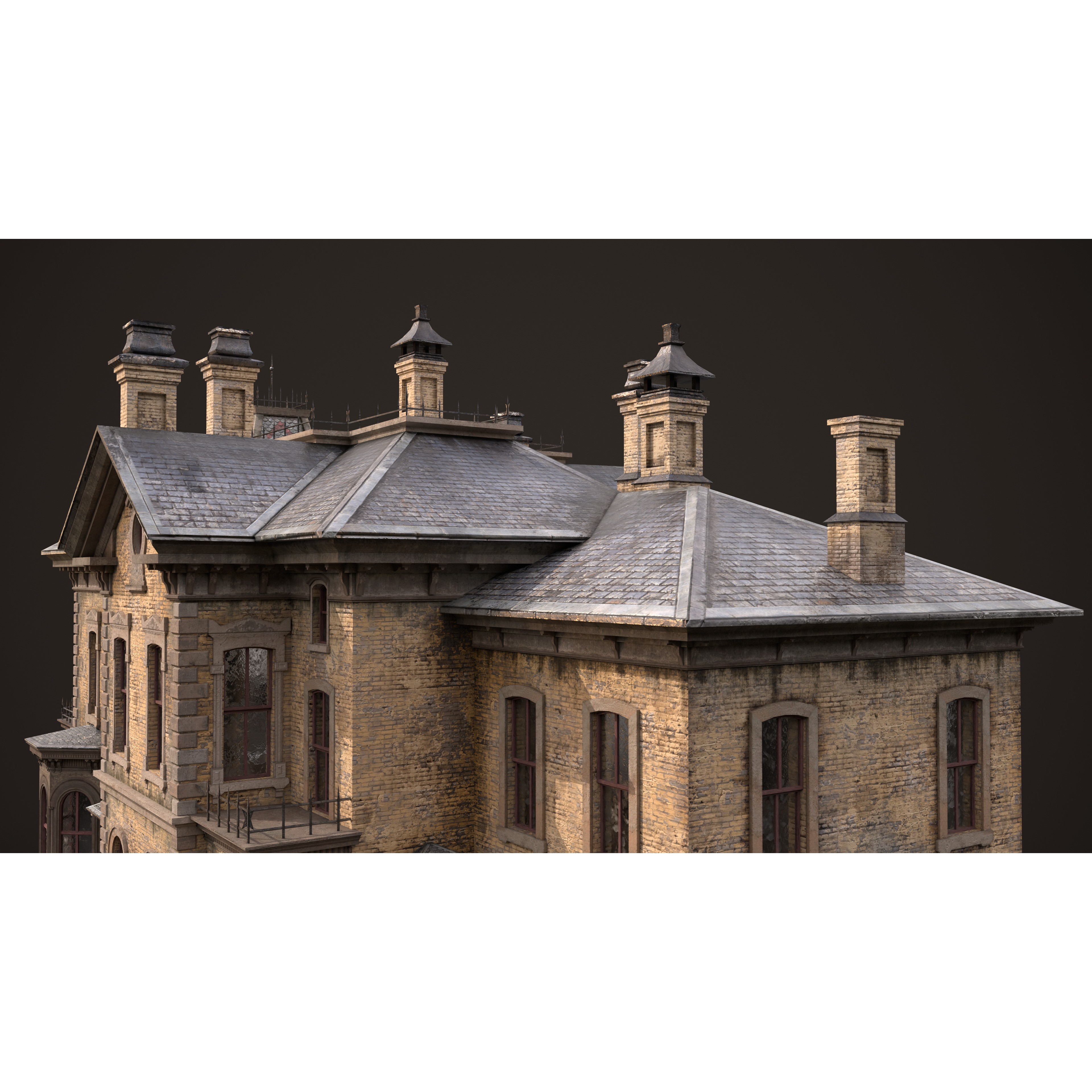 Abandoned Victorian House - Low-Poly Game-Ready 3D Model - View 14
