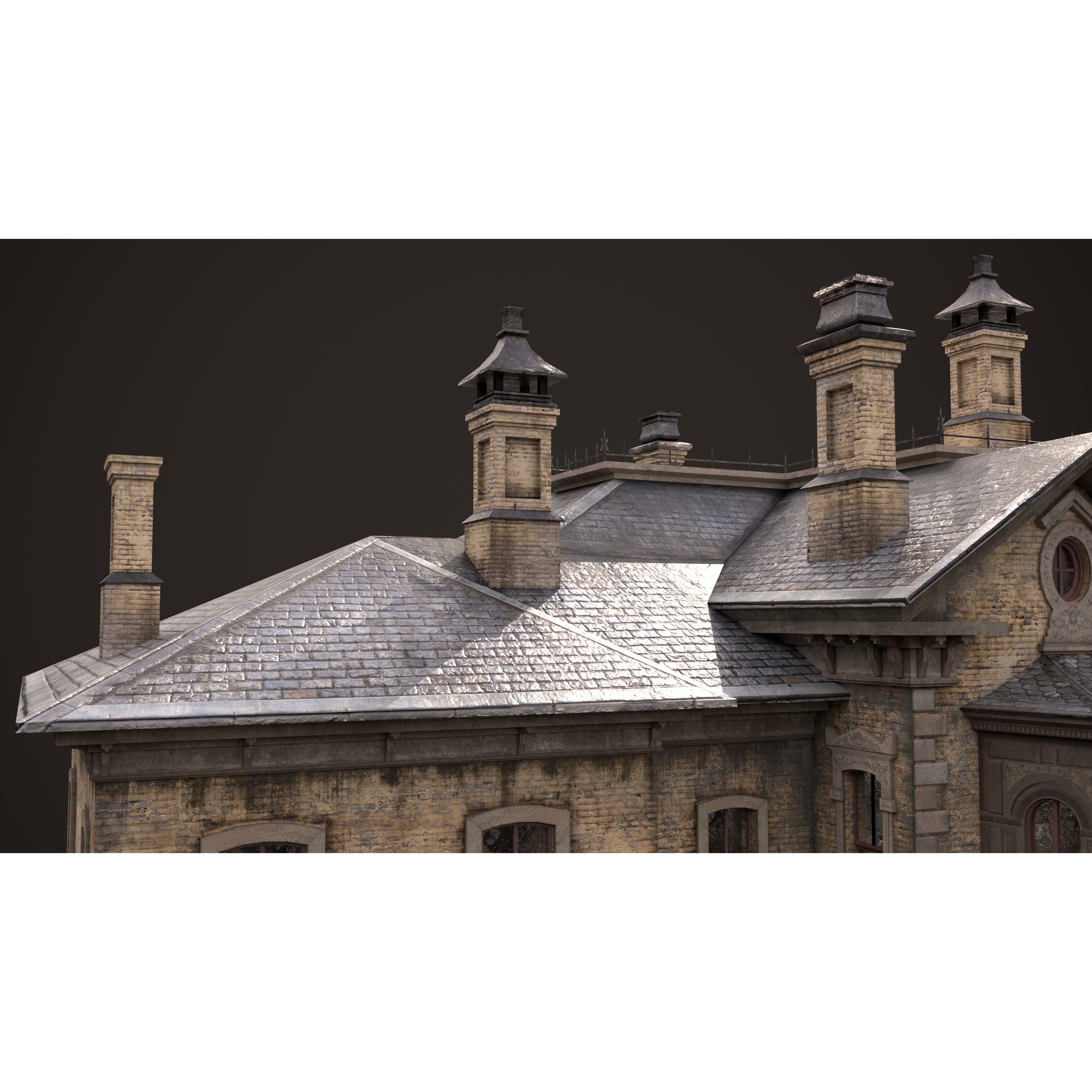 Abandoned Victorian House - Low-Poly Game-Ready 3D Model - View 15