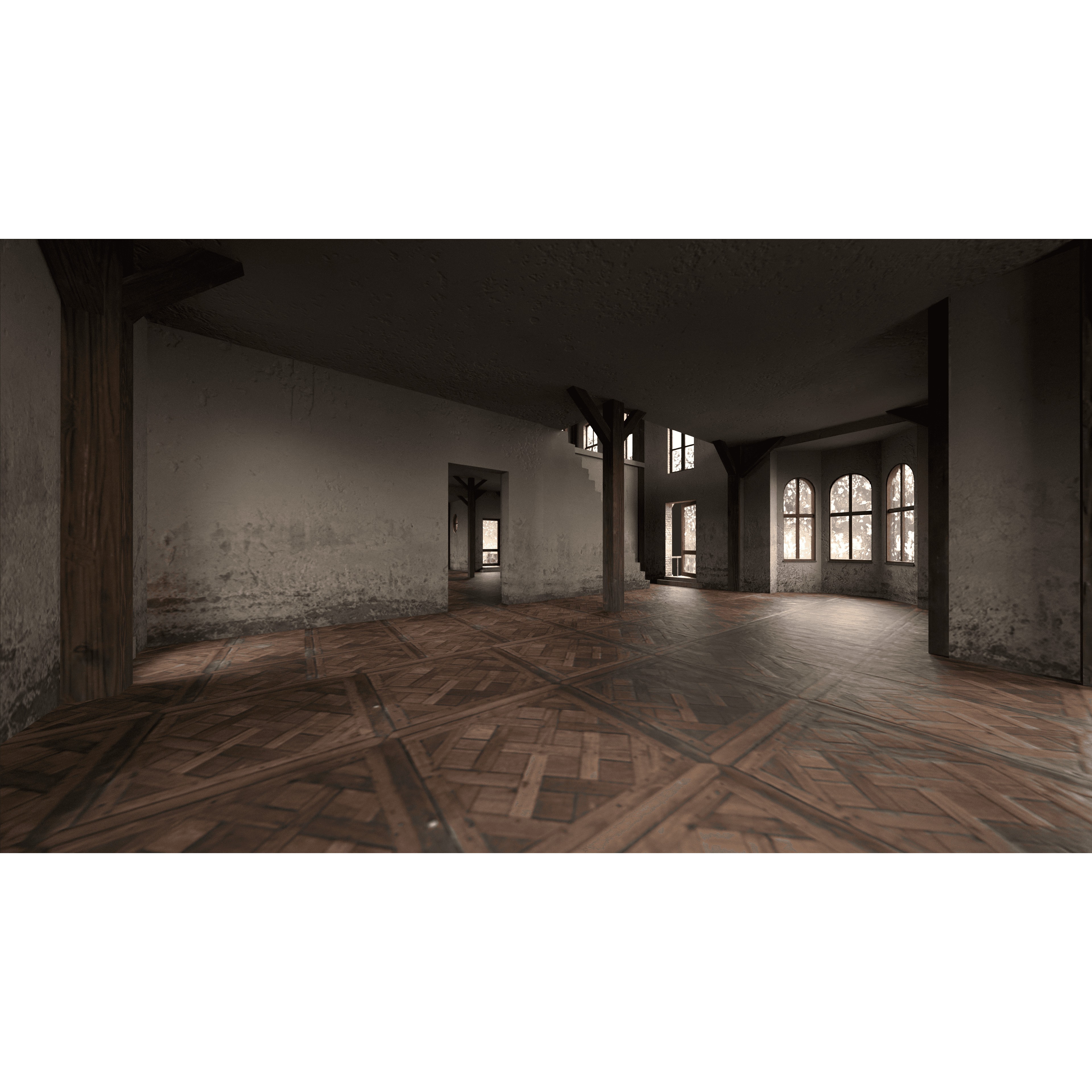 Abandoned Victorian House - Low-Poly Game-Ready 3D Model - View 20
