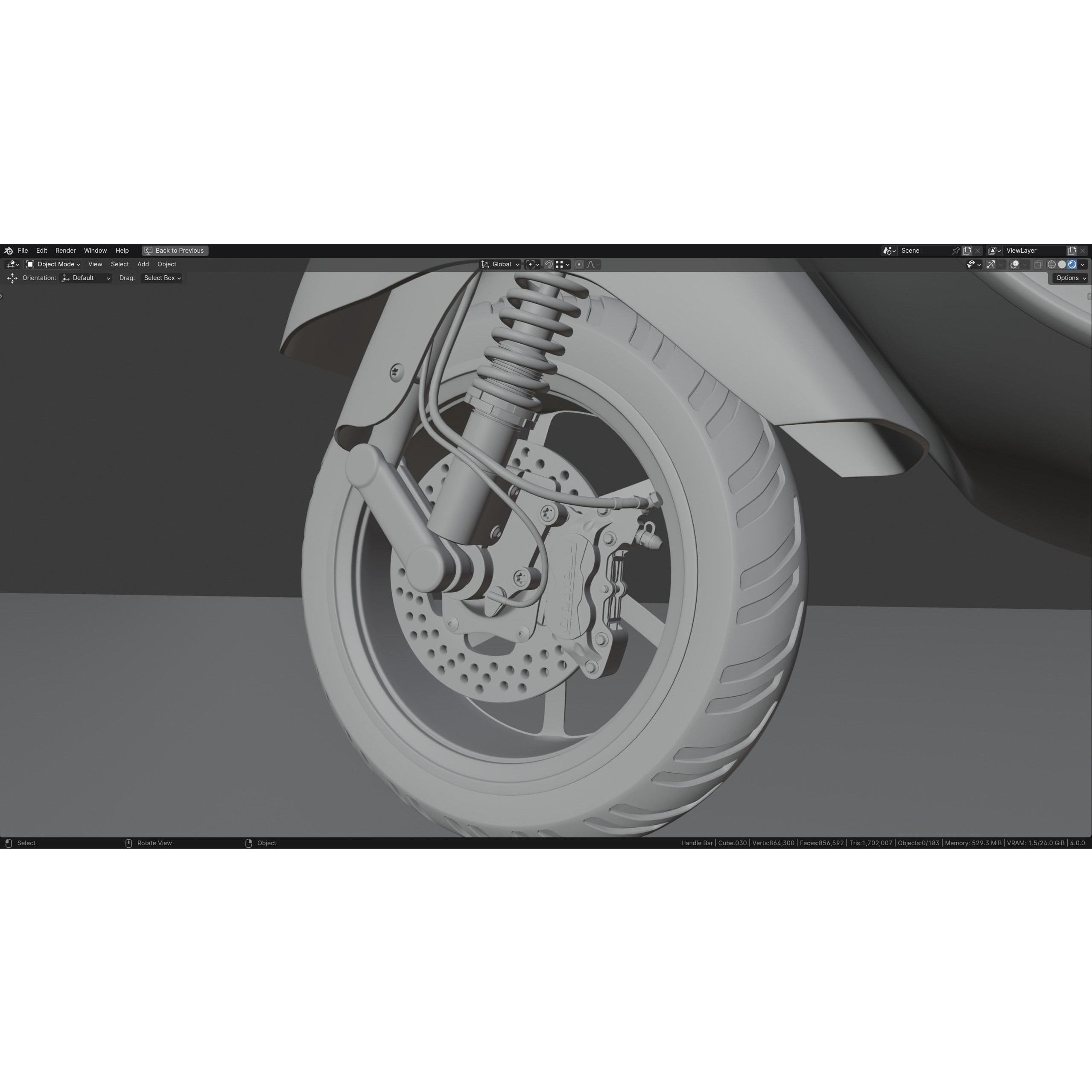 Vespa GTS 300 - Ultra Realistic 3D Model - View 11