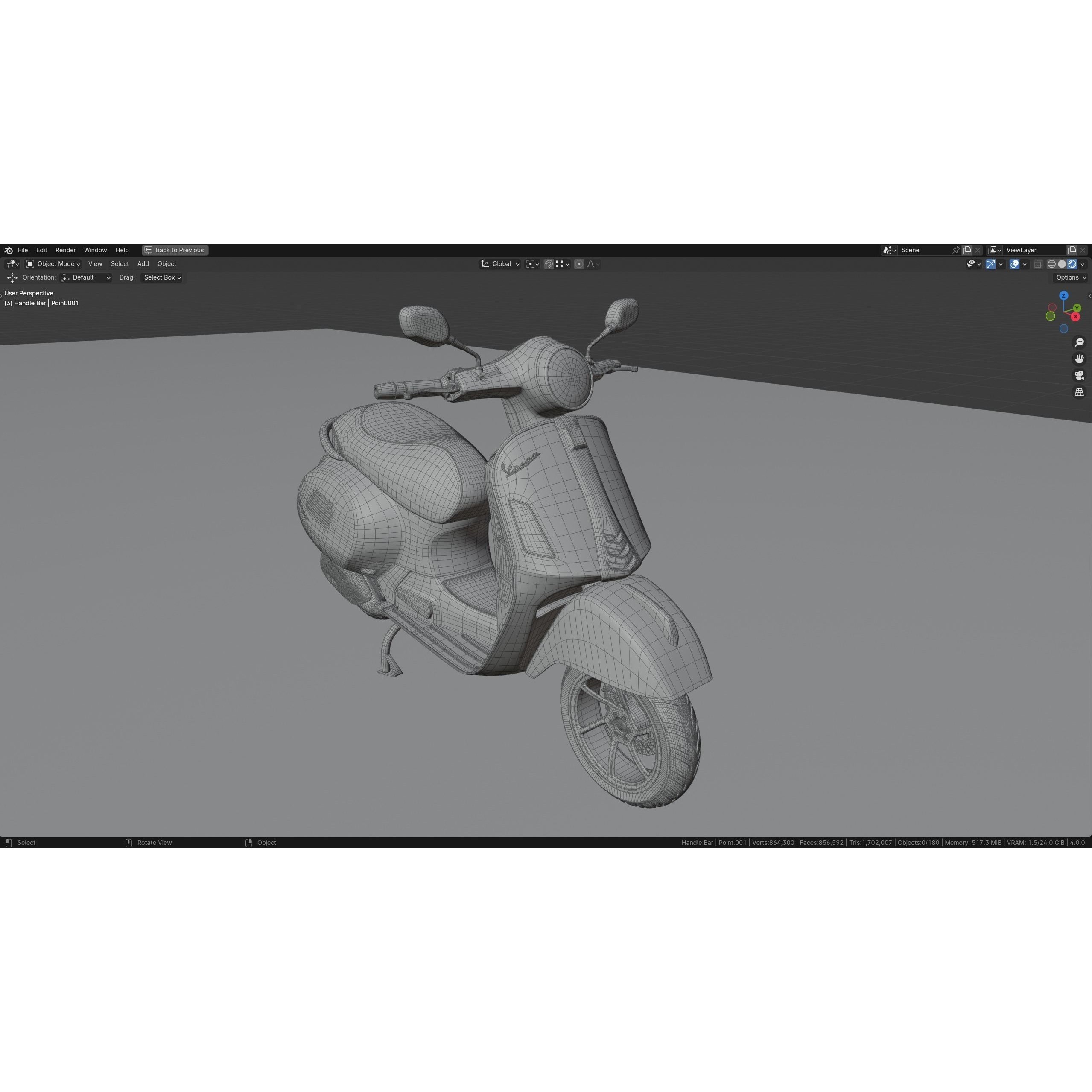 Vespa GTS 300 - Ultra Realistic 3D Model - View 16