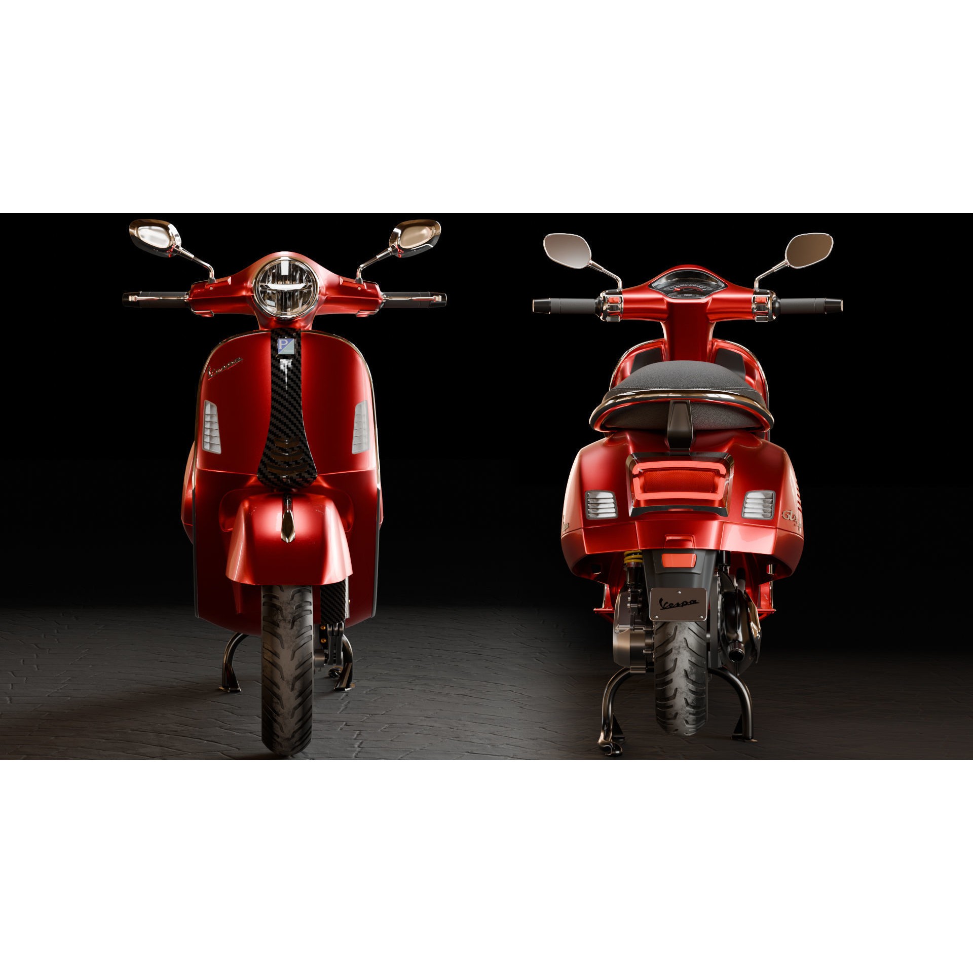 Vespa GTS 300 - Ultra Realistic 3D Model - View 18
