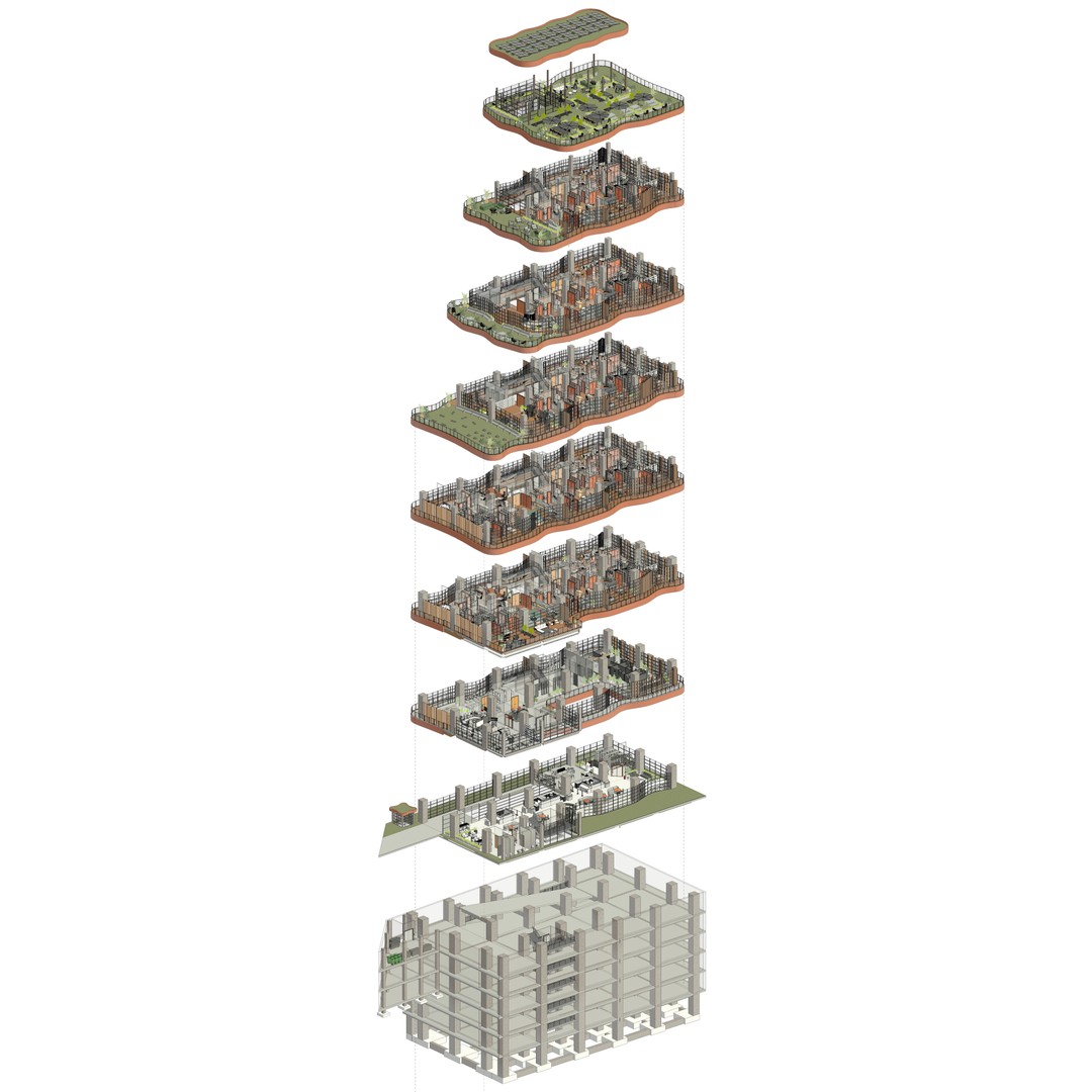 Modern Mixed-Use Residential Building 3D Model – Detailed Revit Architecture - View 10