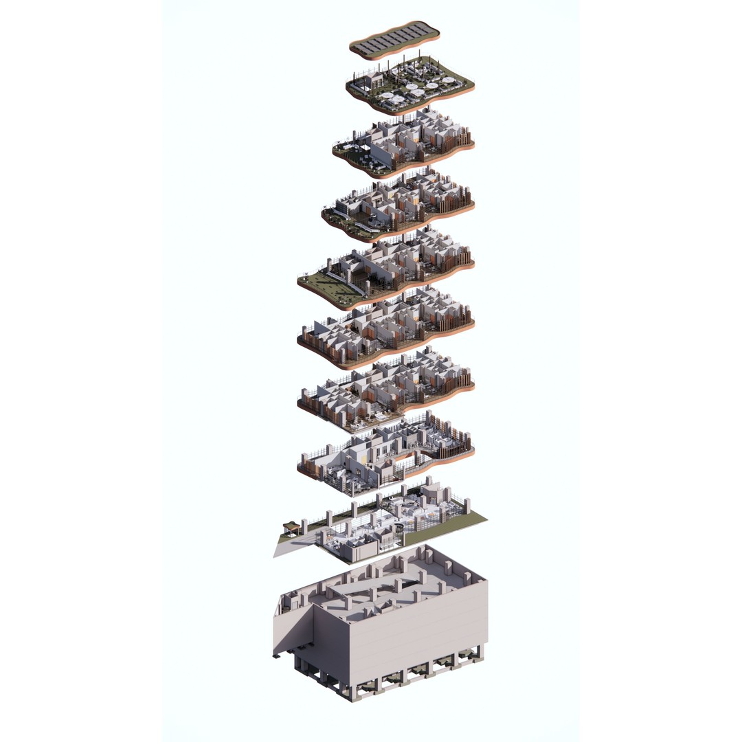 Modern Mixed-Use Residential Building 3D Model – Detailed Revit Architecture - View 11