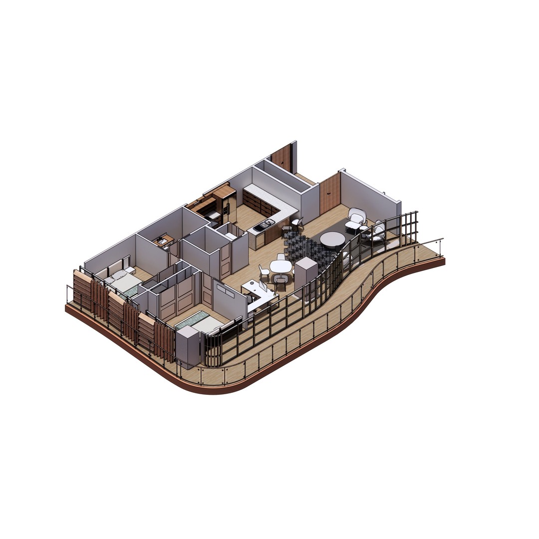 Modern Mixed-Use Residential Building 3D Model – Detailed Revit Architecture - View 31
